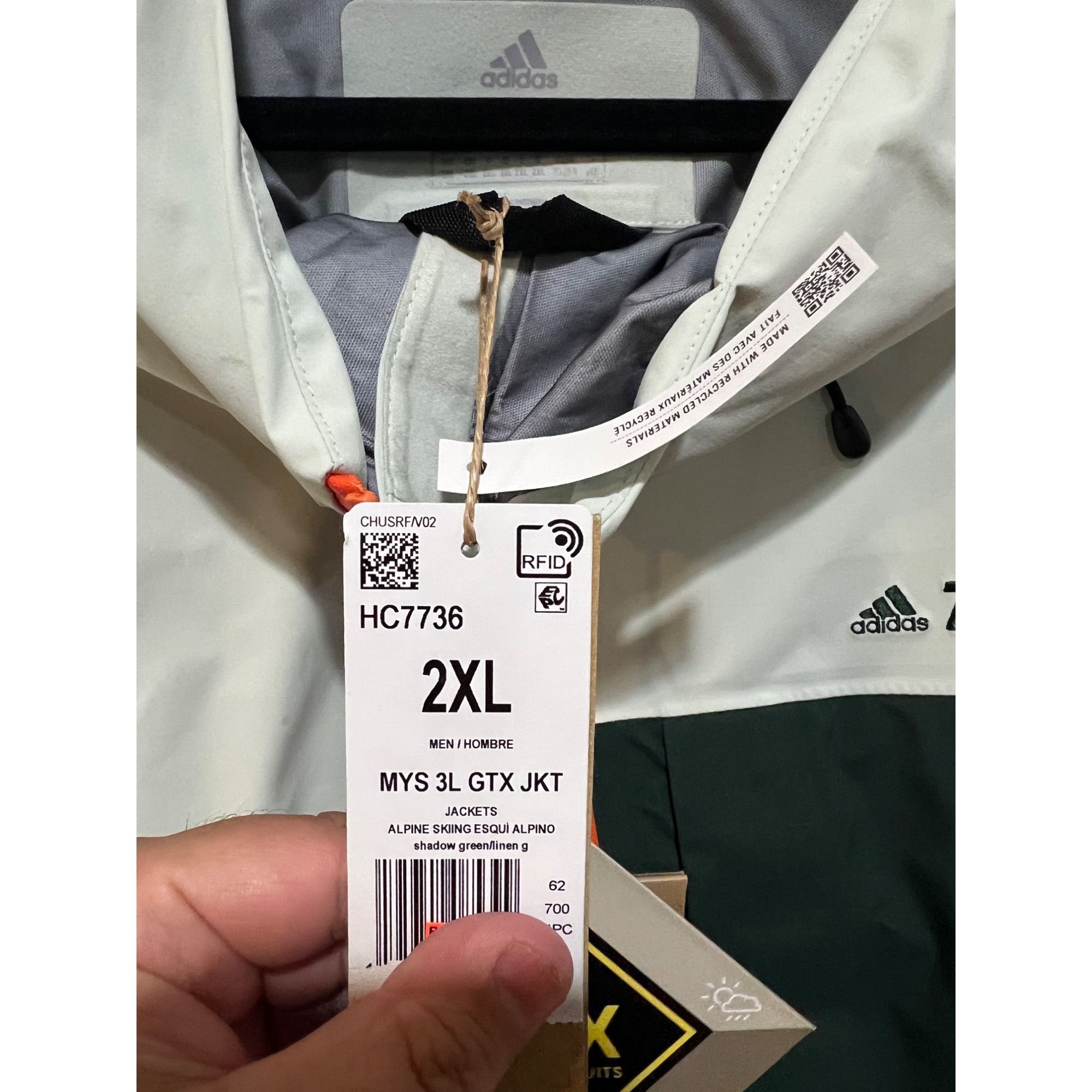 Adidas Terrex MyShelter Gore Tex Ski Jacket NWT Size XXL