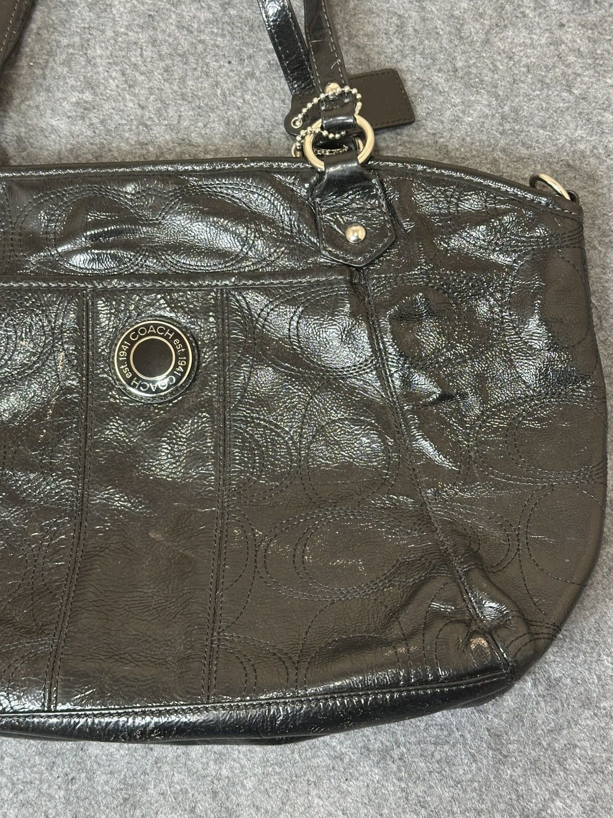 Coach Coach patent leather stitched 2WAY shoulder bag. Size ONE SIZE - 2 Thumbnail