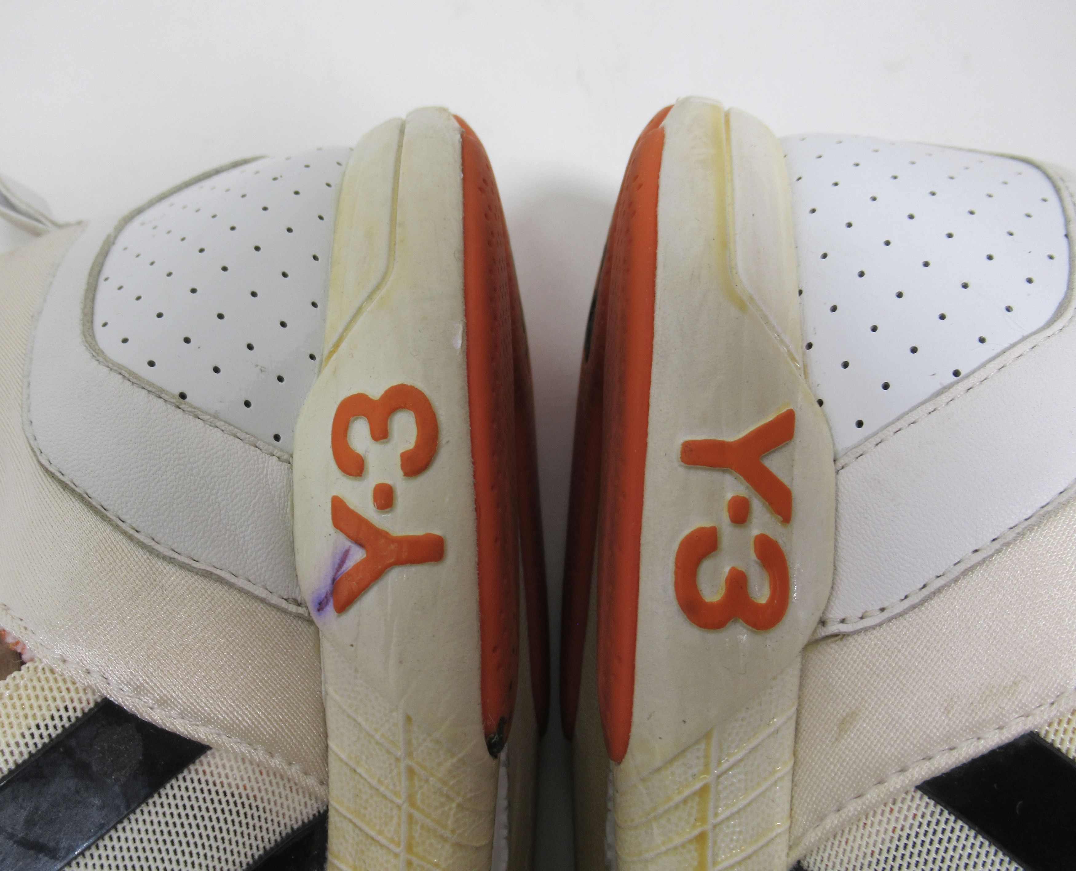 Y-3 Y-3 Breathable Leather Mesh Sneaker White Orange G17526 Size US 11.5 / EU 44-45 - 9 Thumbnail