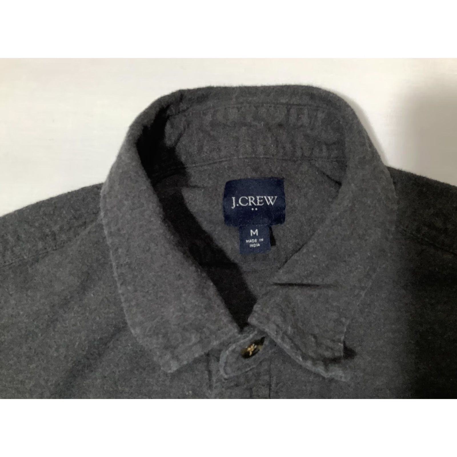 J.Crew J.Crew Shirt Mens Medium Charcoal Gray Flannel Workshirt Button Front Pockets Size US M / EU 48-50 / 2 - 6 Thumbnail