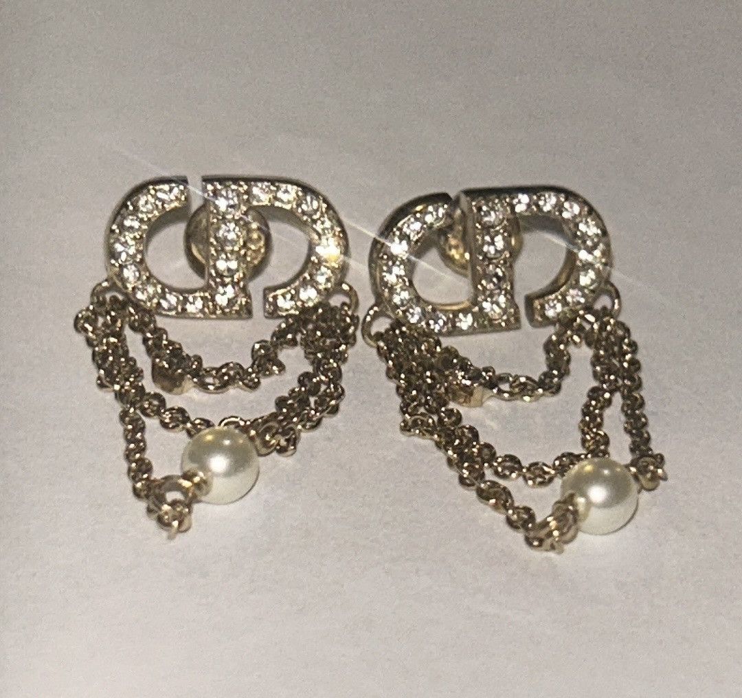 Dior Dior PETIT CD EARRINGS Gold-Finish Metal White Resin Pearl Size ONE SIZE - 5 Thumbnail