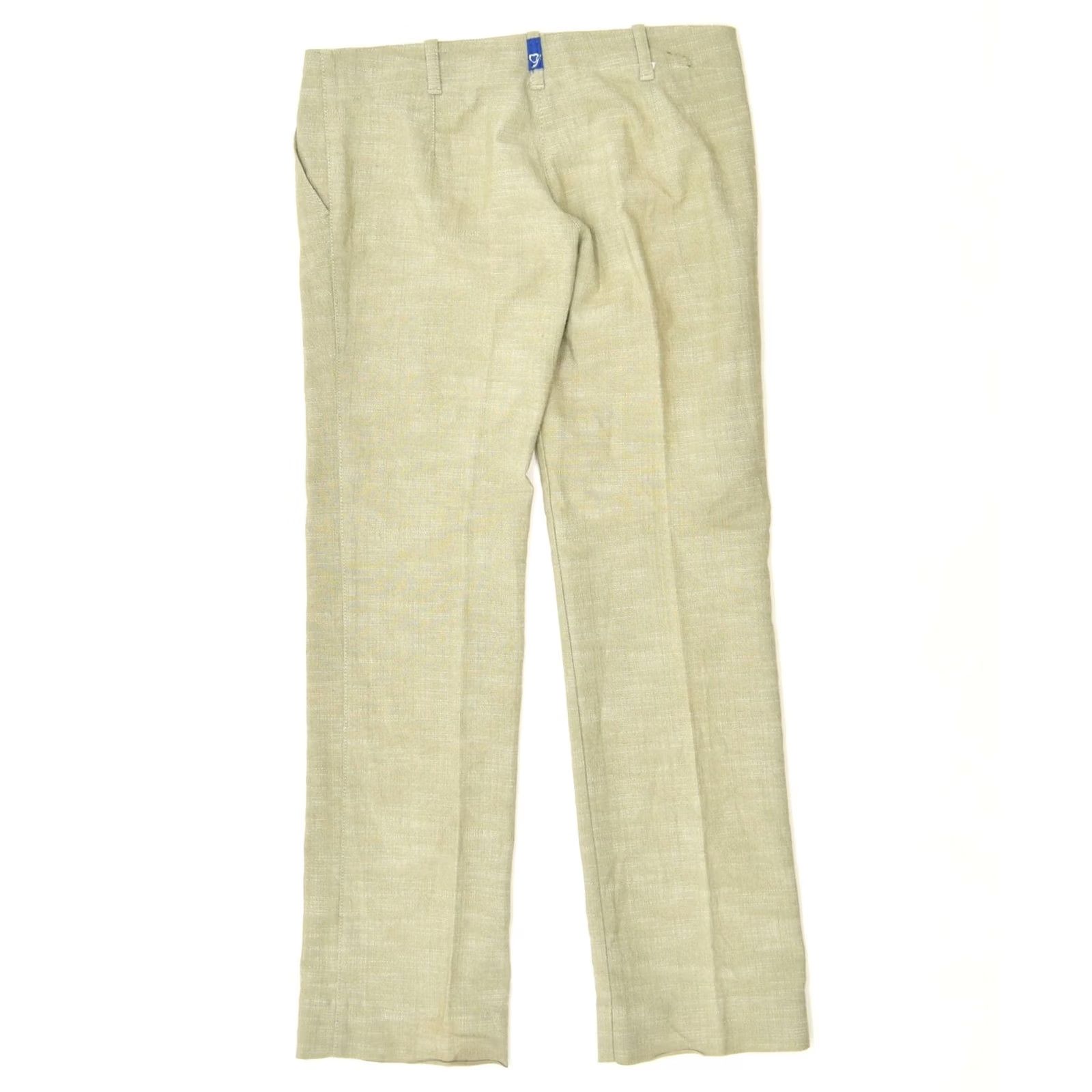 Vintage VINTAGE JONYX Womens Trousers Khaki Cotton W32 L31 Loose Fit Suit Size 24" / US 00 / IT 34 - 2 Thumbnail