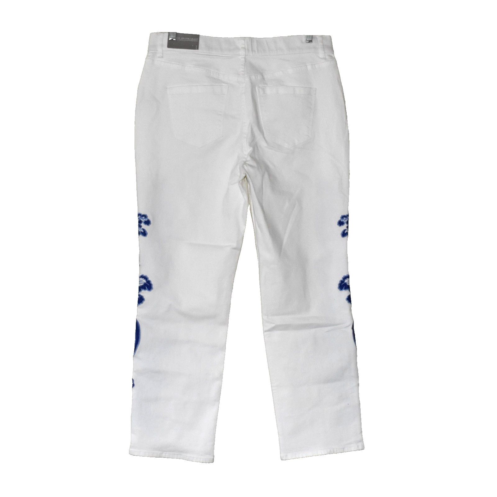 Soft Surroundings SOFT SURROUNDINGS White Floral Embroidery Sides Jeans Size L Size 34" / US 12 / IT 48 - 2 Thumbnail