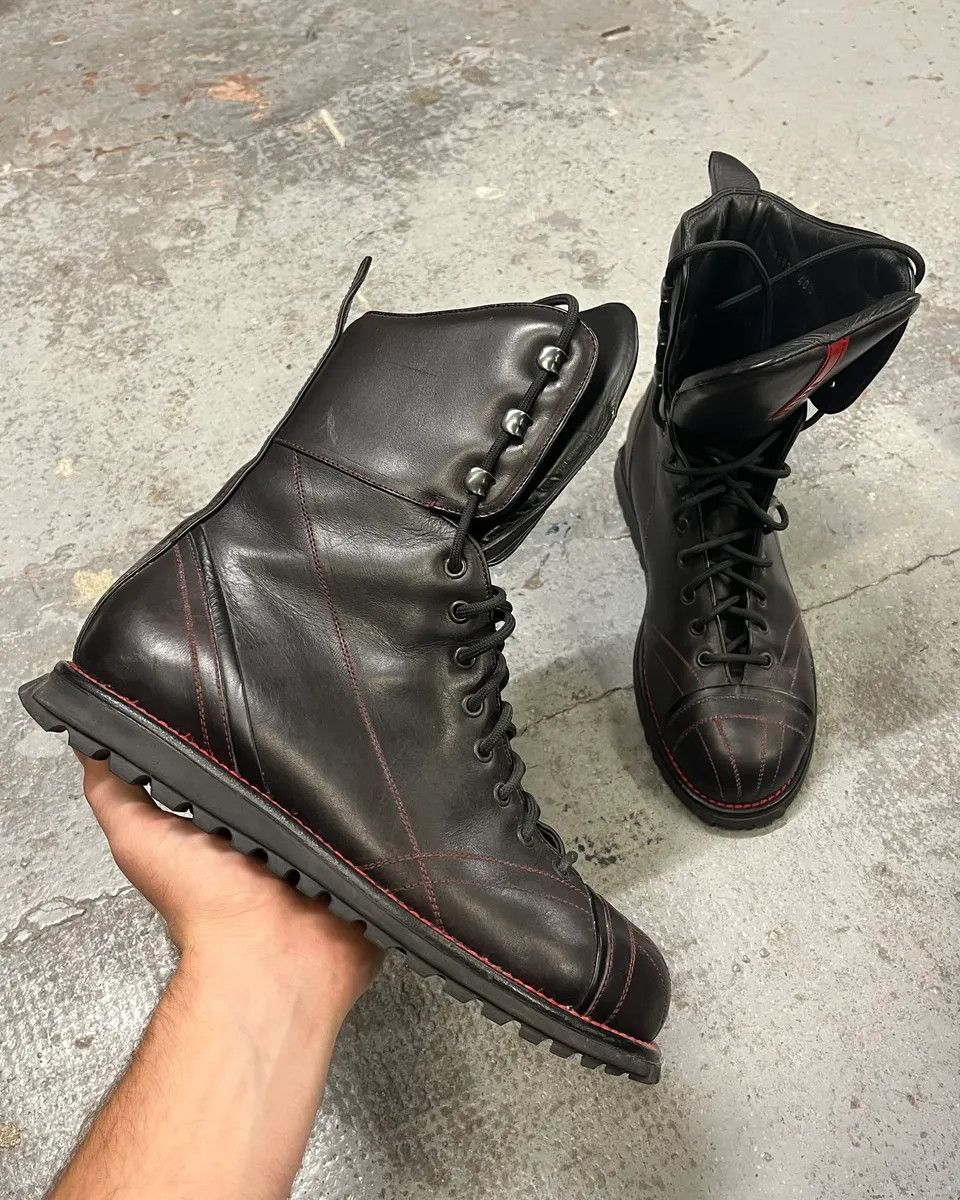 Prada 2000s Prada Hiking Ski Black Leather Boots Size US 7.5 / EU 40-41 - 1 Thumbnail