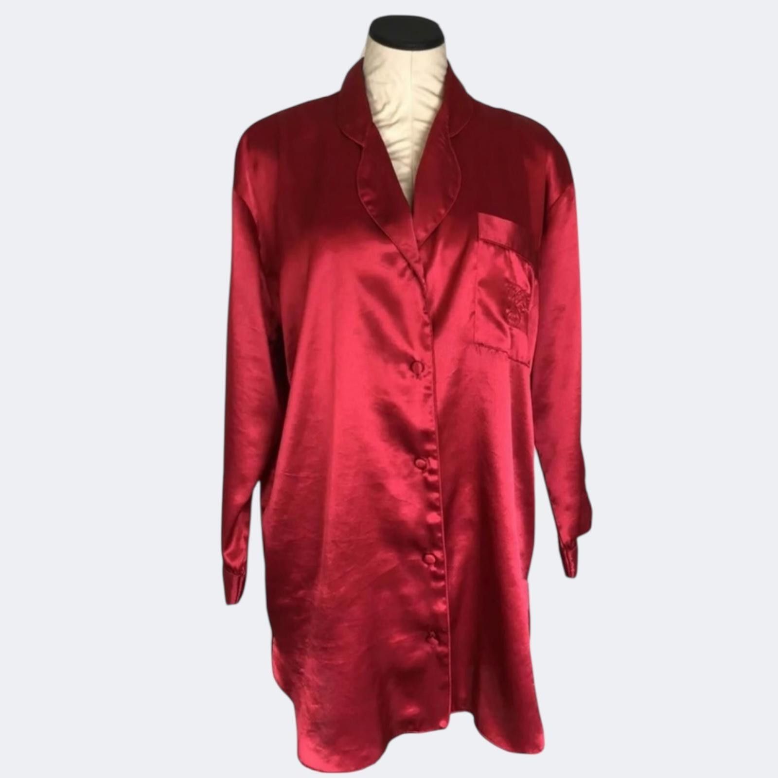 Other Victorias Secret Red Satin Sleep Button Down Nightgown Large Size ONE SIZE - 1 Thumbnail
