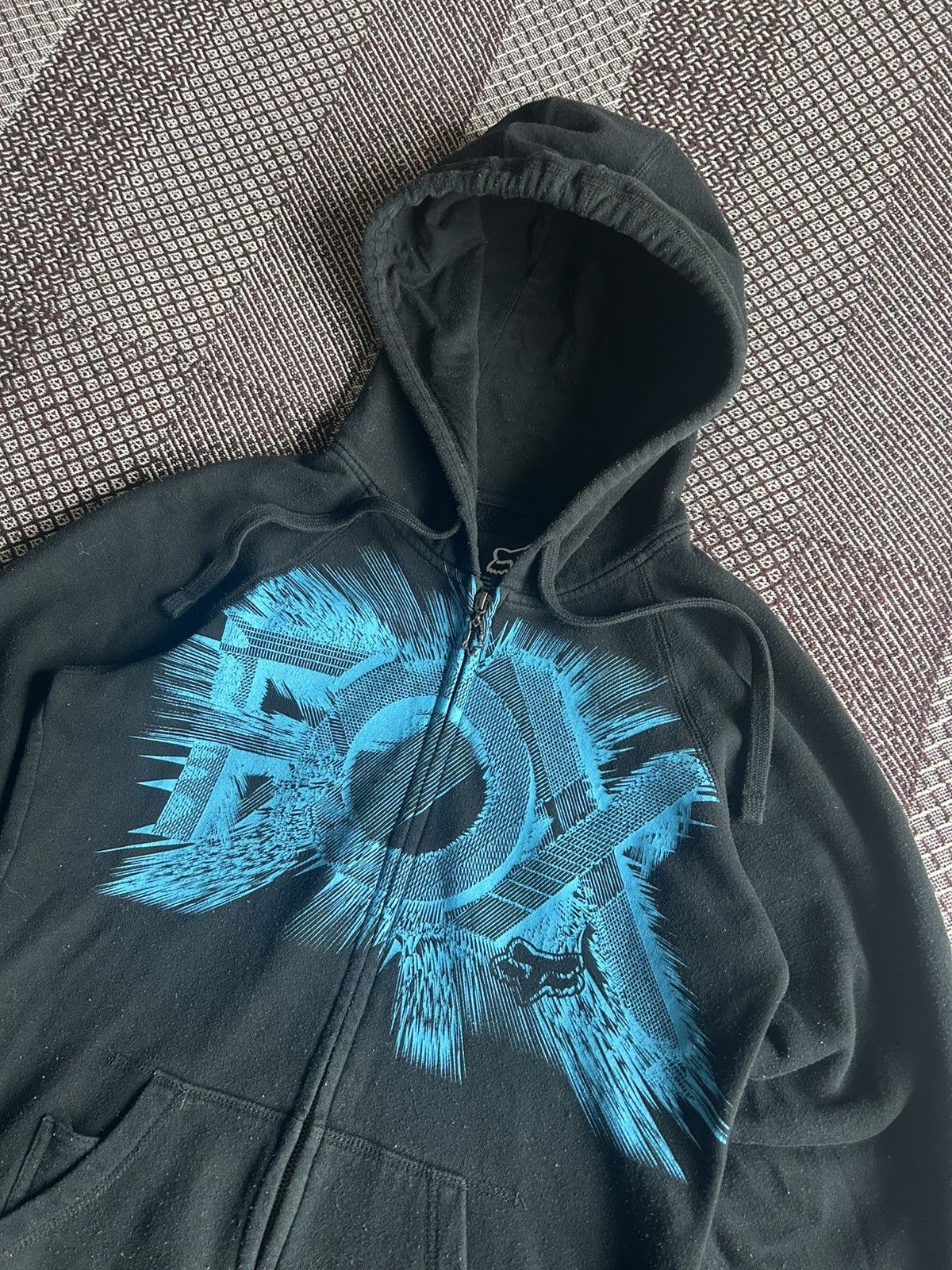 Fox Racing × Vintage FOX Big Logo Y2K Zip Up Hoodie Streetwear Size S Size S / US 4 / IT 40 - 4 Thumbnail