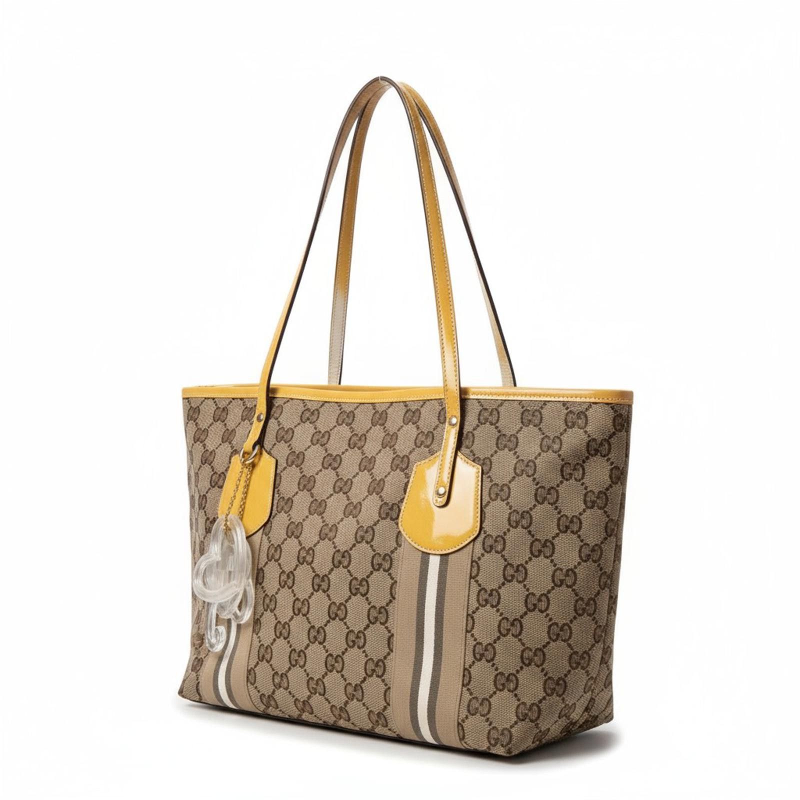 Gucci Gucci - Beige and Yellow GG Canvas Tote Bag Size ONE SIZE - 1 Thumbnail