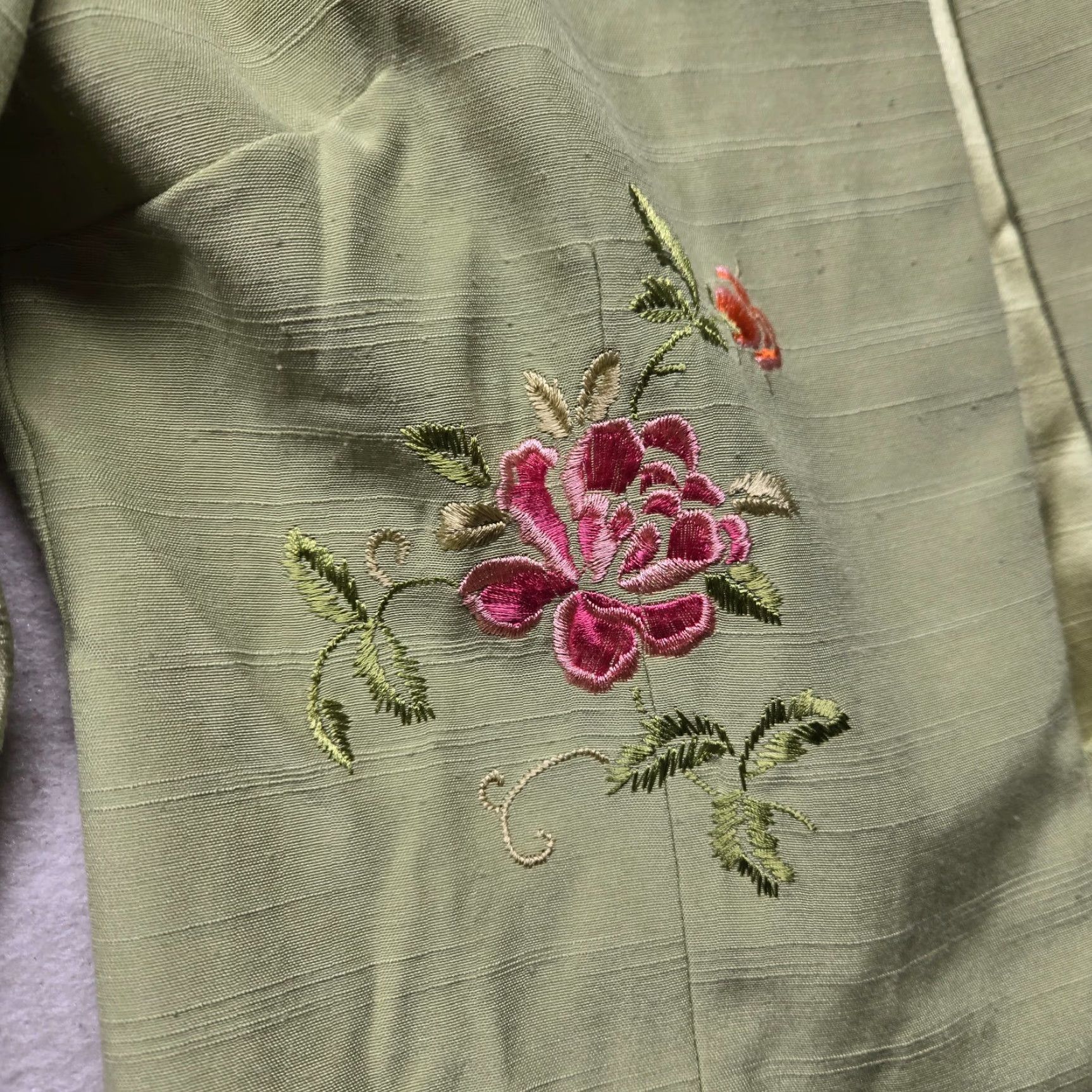 Vintage Sag Harbor Dress Vintage Green Linen Embroidered Floral Midi A-Line Petite 10P Women Summer Floral Embroidered Sag Harbor Mens? Size L / US 10 / IT 46 - 3 Thumbnail