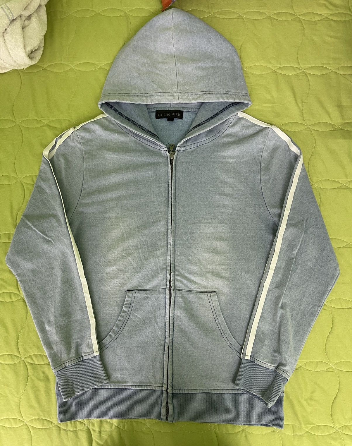 In The Attic Vintage In The Attic Zip Hoodie White Stripes Size US L / EU 52-54 / 3 - 11 Thumbnail