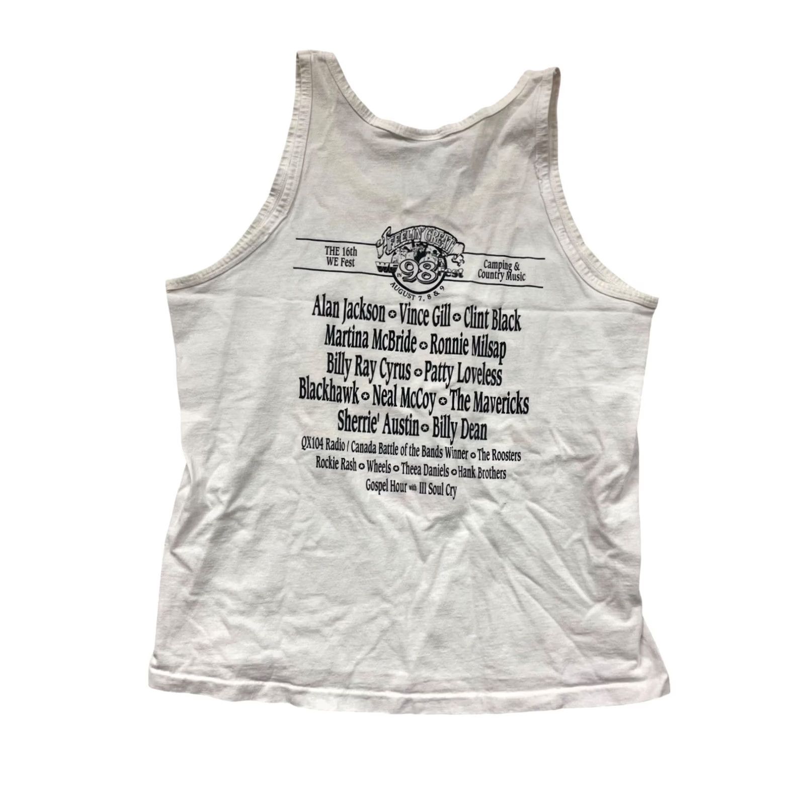 Anvil VINTAGE 1998 WF Fest Tank Top Anvil Mens L White Feelin Great #8876 Size US L / EU 52-54 / 3 - 2 Thumbnail