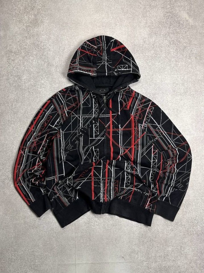 Vintage Vintage Oakley Geometric Avantgarde Boxy Hoodie Y2K L Size US L / EU 52-54 / 3 - 1 Thumbnail