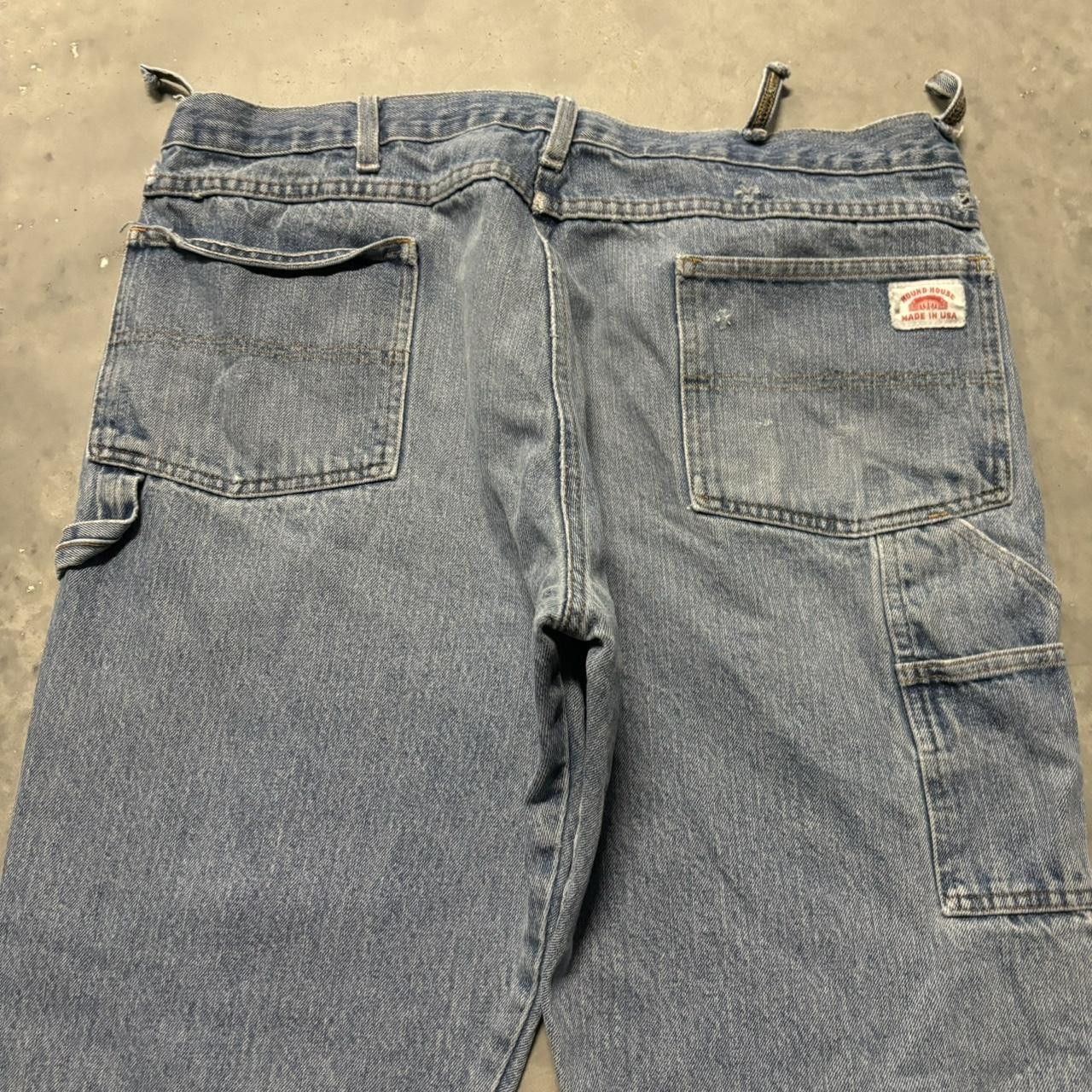 Japanese Brand × Vintage Crazy Vintage Y2K/2000s Baggy Light Wash Distressed Skater Carpenter Denim Jeans! Size US 38 / EU 54 - 7 Thumbnail
