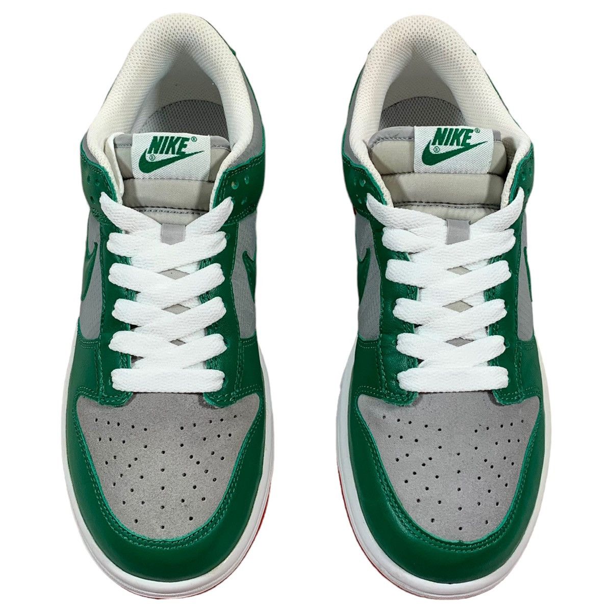 Vintage VTG Nike Dunk Low Silver White Pine Green Red 2008 Sneakers Size US 8 / EU 41 - 3 Thumbnail