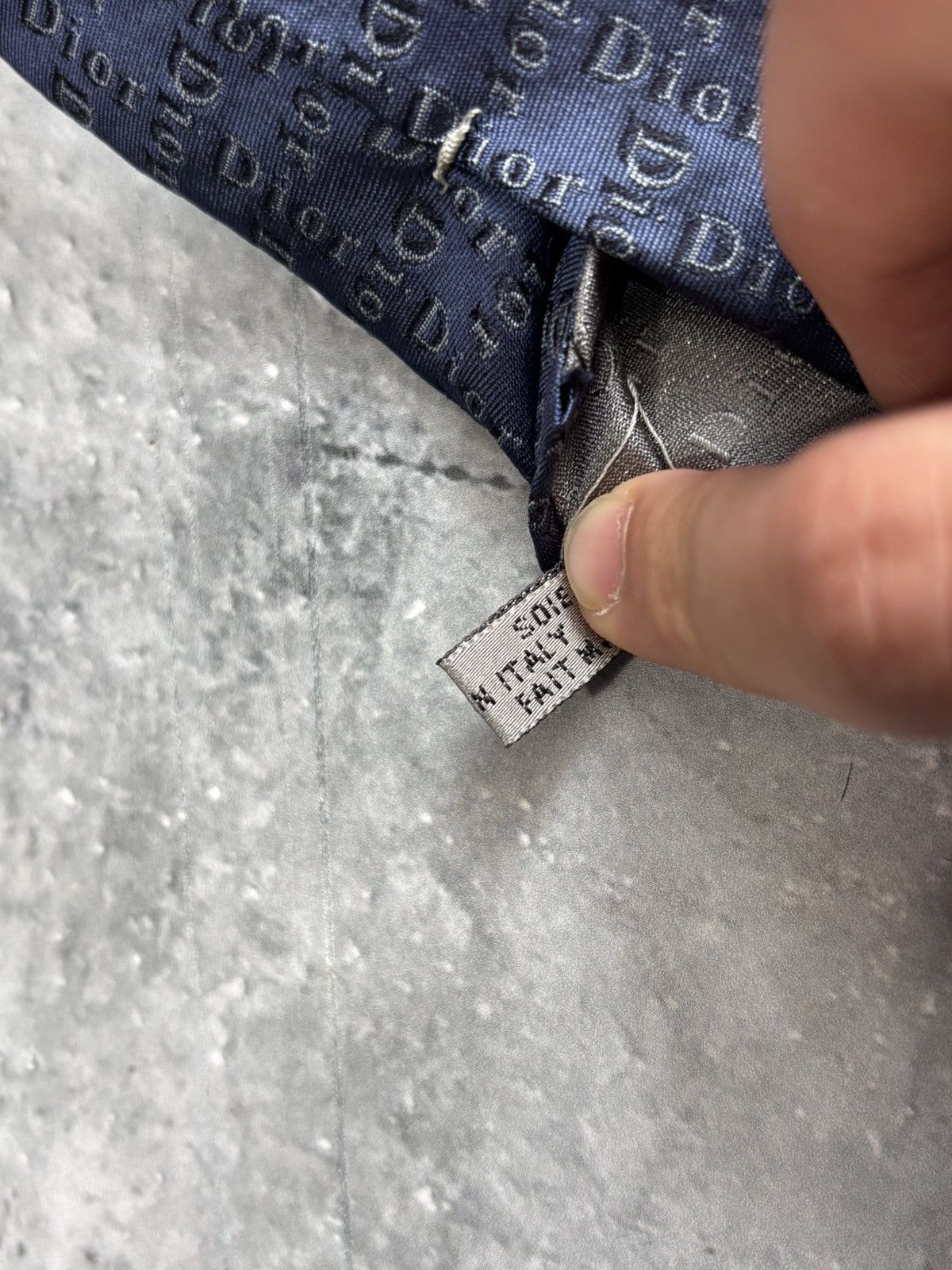 Dior Dior Homme Tie By Hedi Slimane. Monogram blue. Size ONE SIZE - 5 Thumbnail