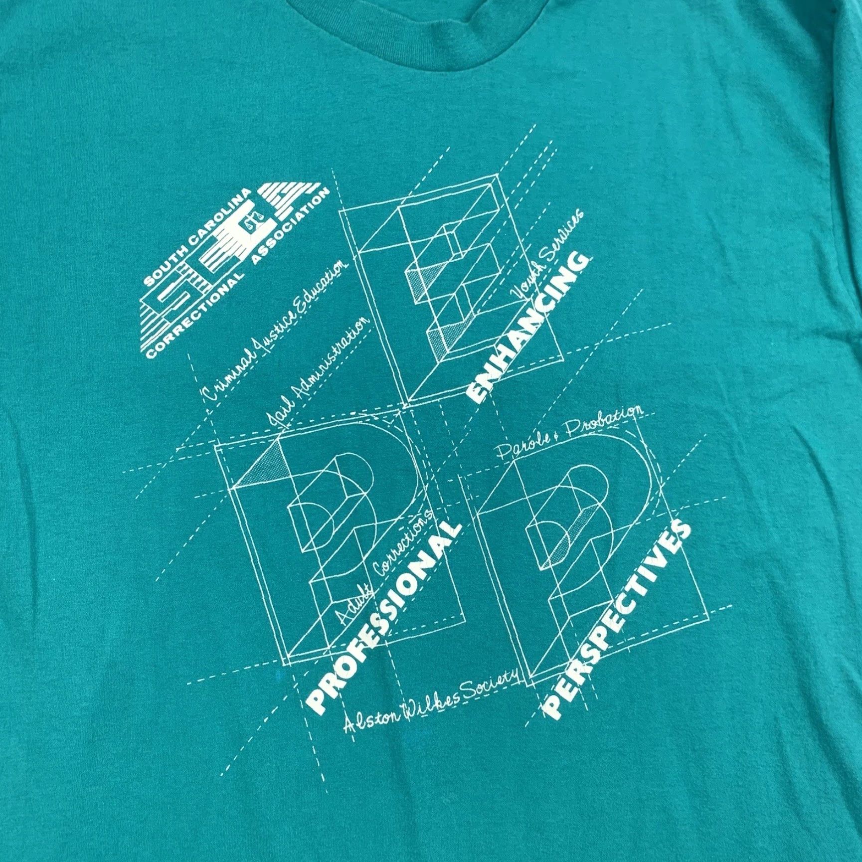 Vintage VINTAGE South Carolina Correctional Association T Shirt Men L Blue 90s USA Size US L / EU 52-54 / 3 - 2 Thumbnail