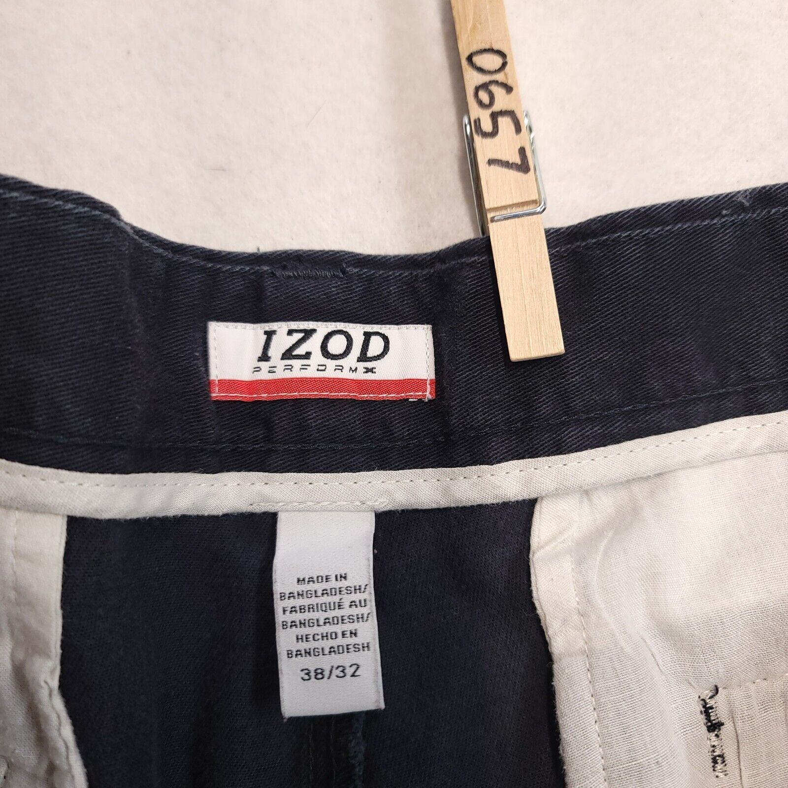 Izod IZOD Performance Casual Chino Pants Men Size 38/32 Reg Black Size US 38 / EU 54 - 4 Thumbnail
