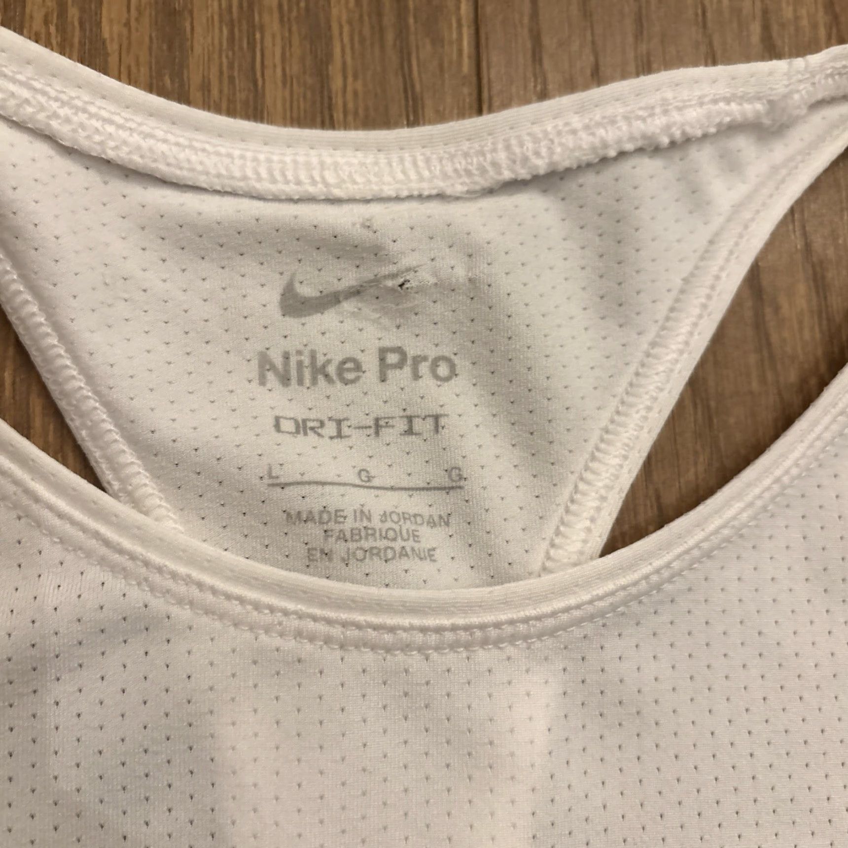 Nike NIKE PRO Duquesne Dukes White Tank Top Womens Activewear Size L Razor Back 2025 Size L / US 10 / IT 46 - 3 Thumbnail