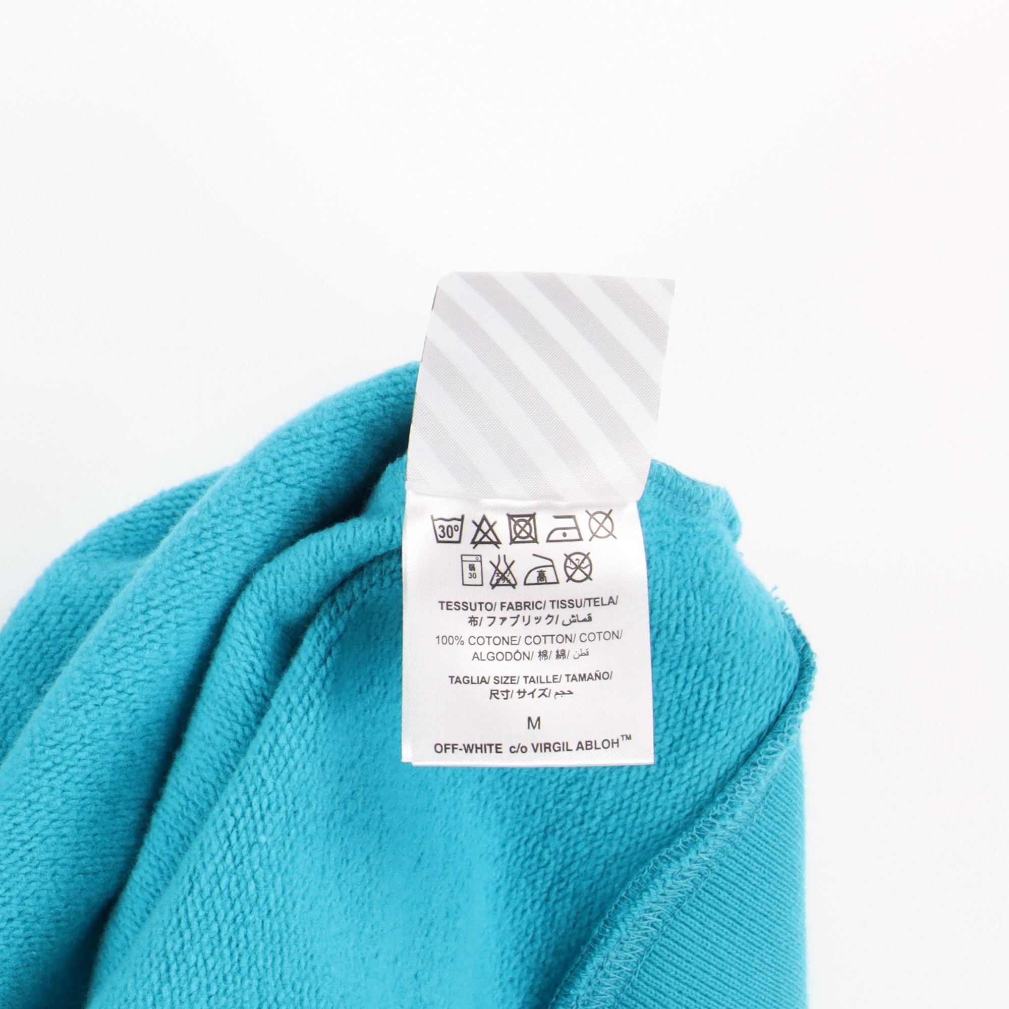 Off-White Blue Wavy Line Logo Oversized Sweatshirt Size US M / EU 48-50 / 2 - 6 Thumbnail