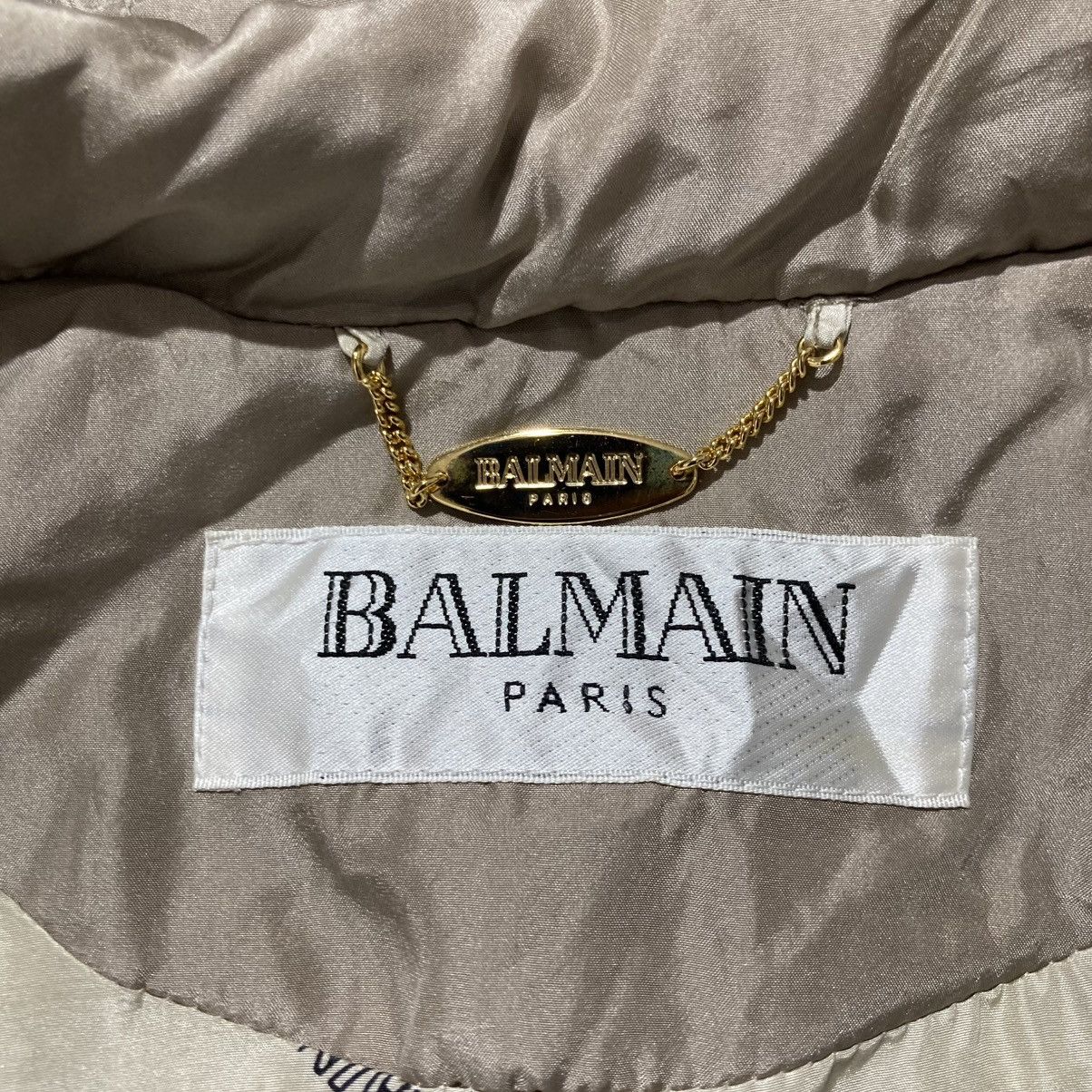 Balmain Balmain Paris Monogram Quilted Fur Long Jacket Beige Luxury Size US XL / EU 56 / 4 - 20 Thumbnail