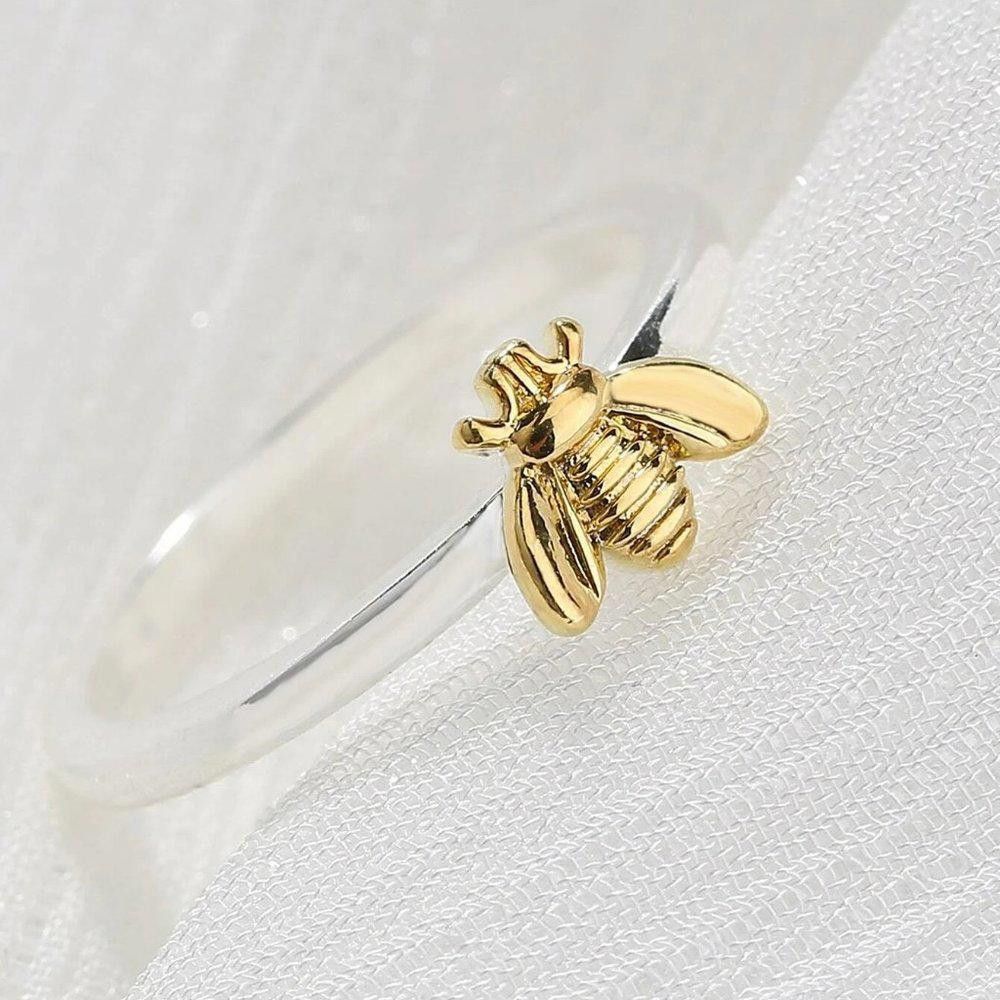 Designer 925 Sterling Silver Tiny Yellow Honey Bee Ring - Size 7 Size ONE SIZE - 3 Thumbnail