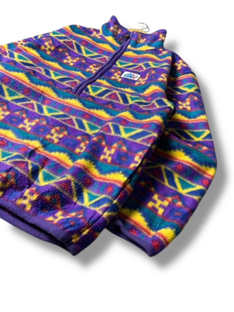Japanese Brand APPI Tribal Patterned Half-Zip Fleece Jacket (135) Size US M / EU 48-50 / 2 - 5 Thumbnail
