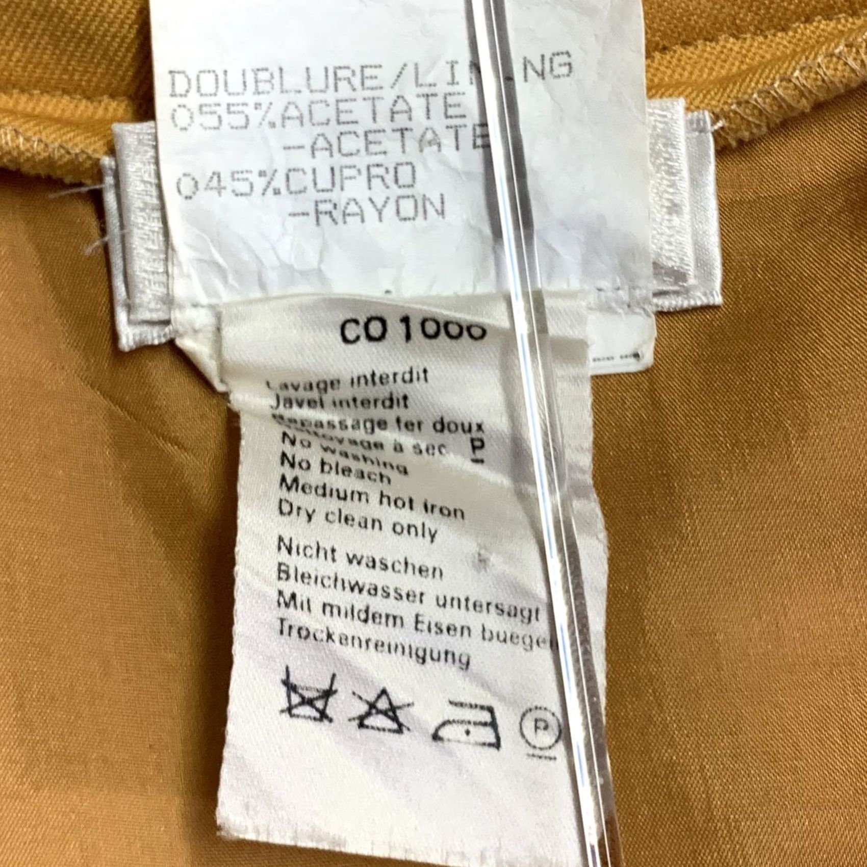 Yves Saint Laurent YVES SAINT LAURENT Skirt Pencil Adult 6 Mustard Yellow Wool Twill Midi Italy Womens Size 28" / US 6 / IT 42 - 5 Thumbnail