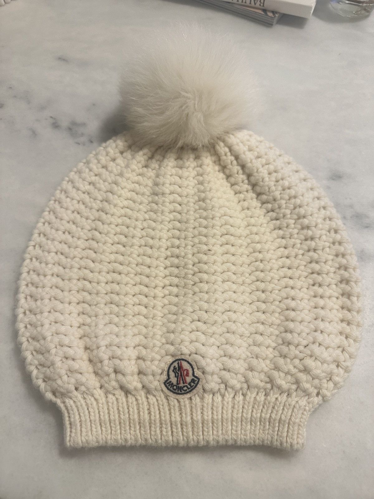 Moncler Moncler white fur wool hat Size ONE SIZE - 2 Thumbnail