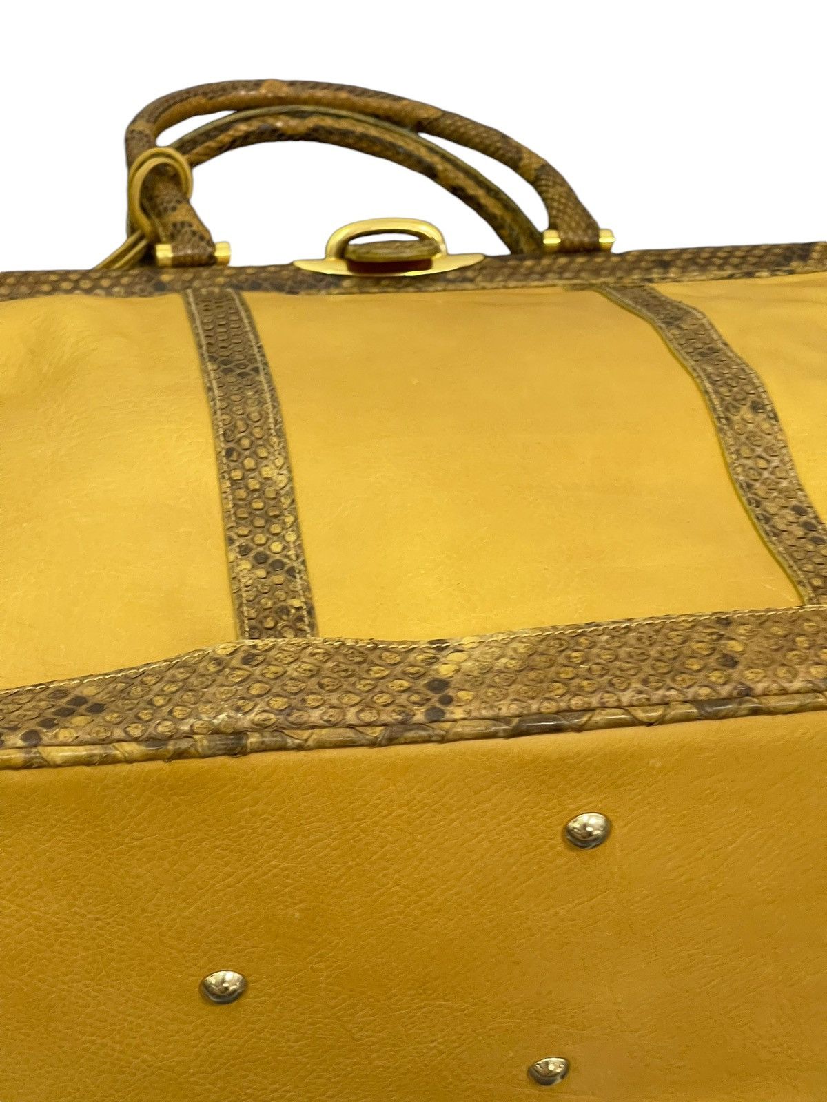 Genuine Leather Full Leather Python Vtg Elegance Italy Hand Bag 1🟩0 Size ONE SIZE - 15 Thumbnail