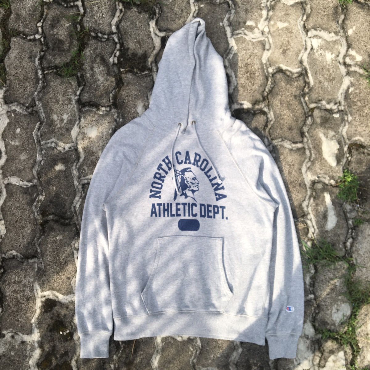 image of Athletic x Champion North Carolina Sweatshirt in Grey, Men's (Size Medium)