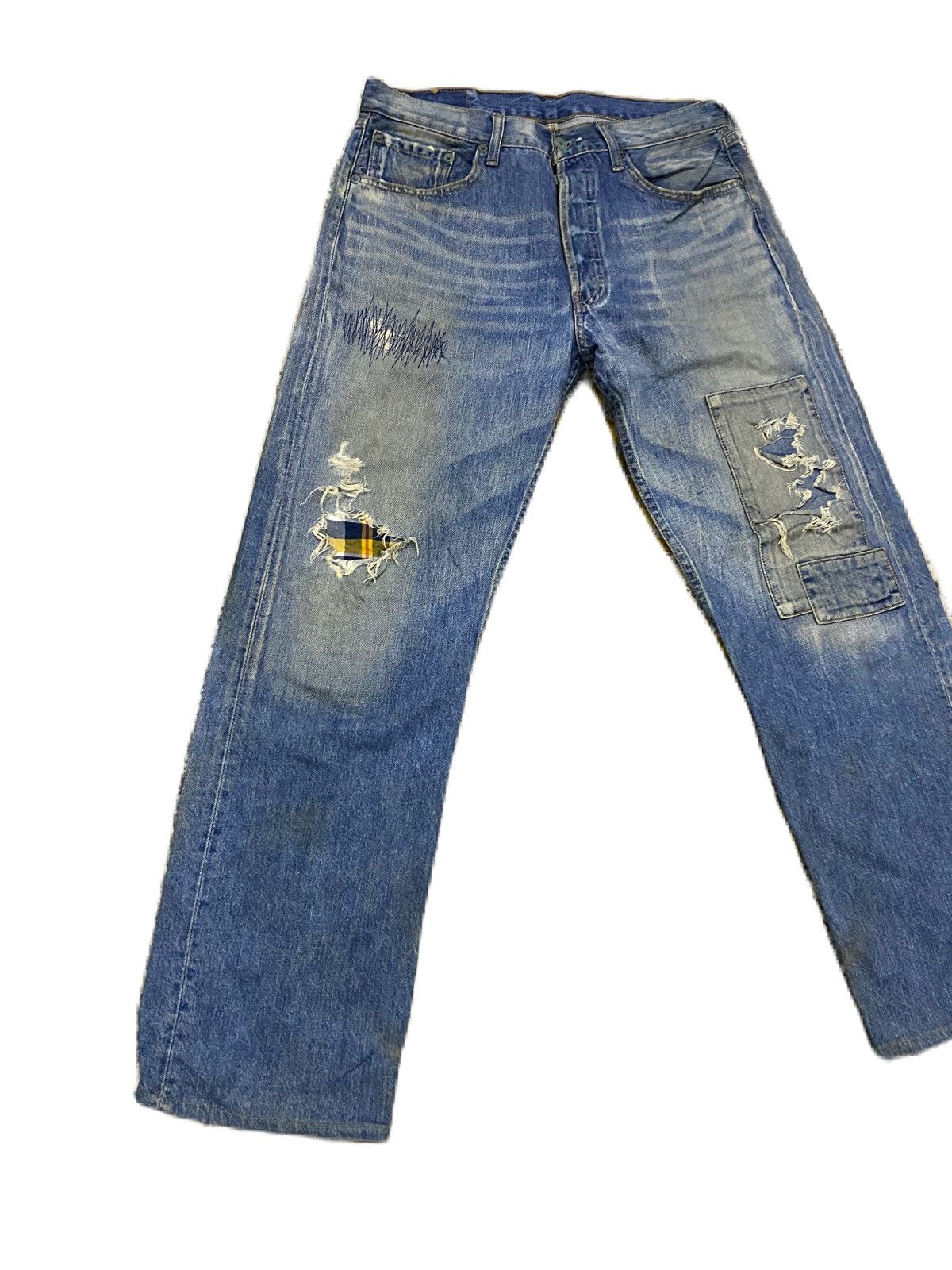 Levi's Vintage 90s Levis Ripped Style Kurt Cobain Nirvana Size US 33 - 2 Thumbnail