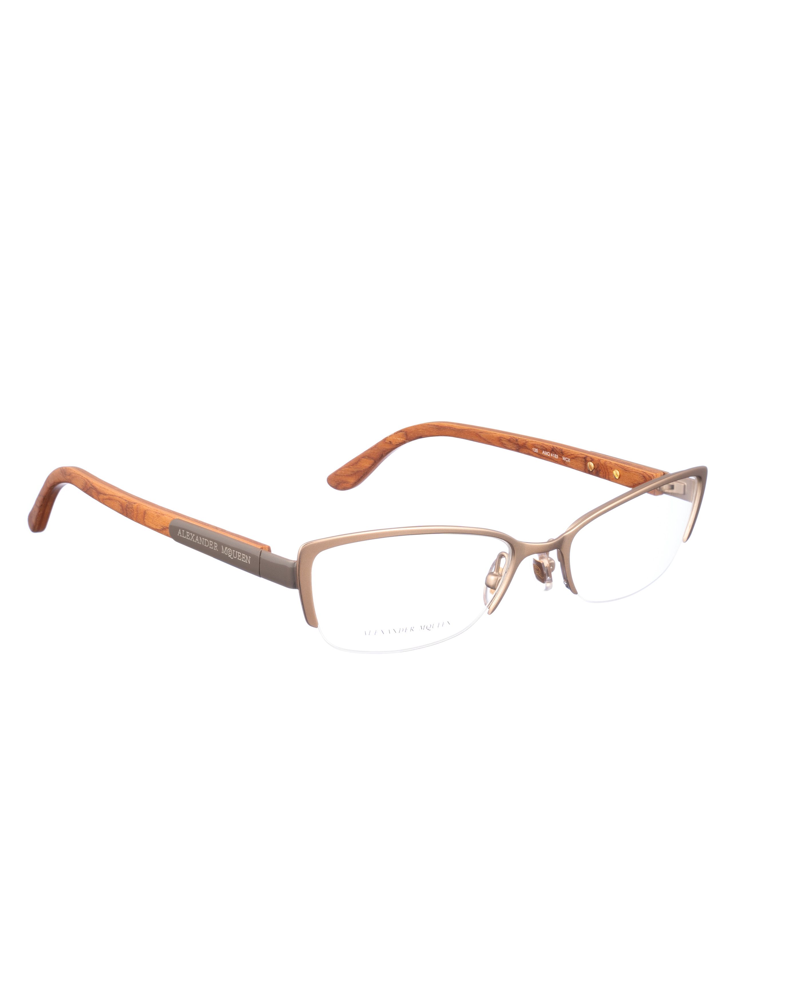 Alexander McQueen Alexander McQueen 90s Wooden Matte Gold Glasses Size ONE SIZE - 1 Thumbnail