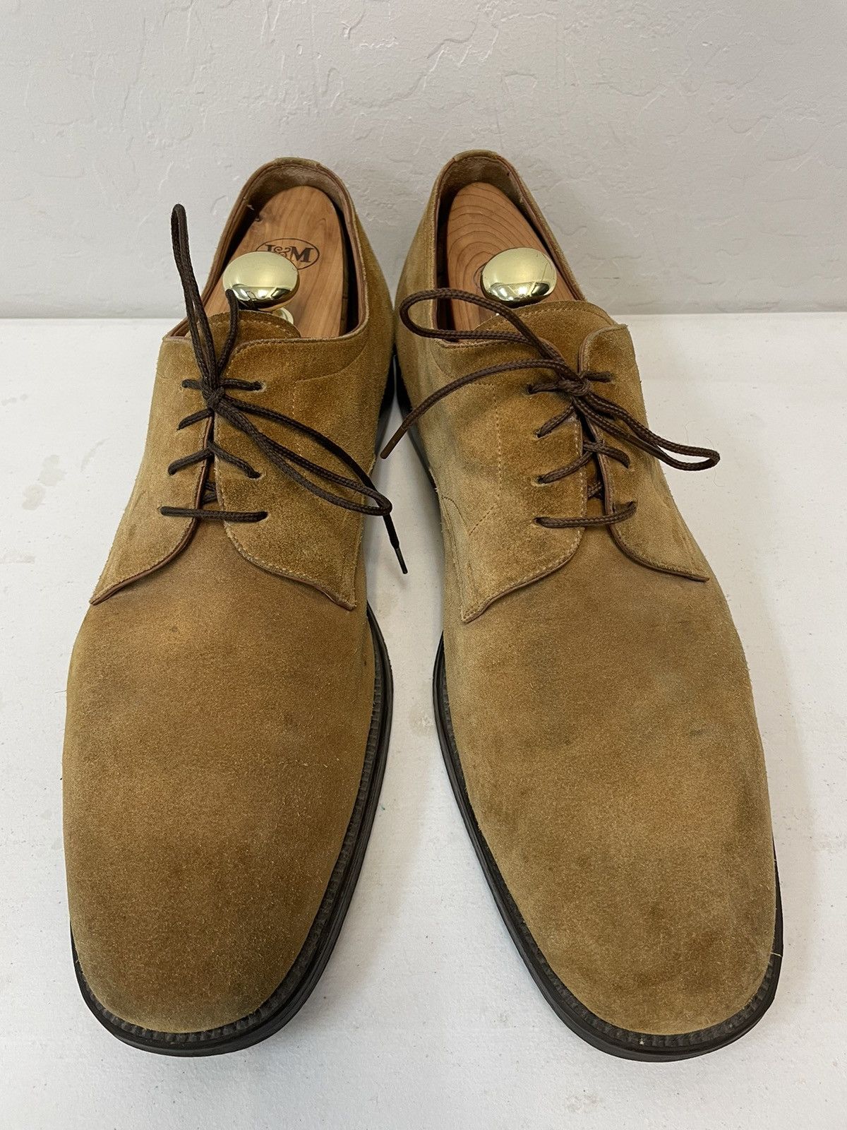 Santoni Square Toe Suede Derby Size US 12 / EU 45 - 1 Thumbnail