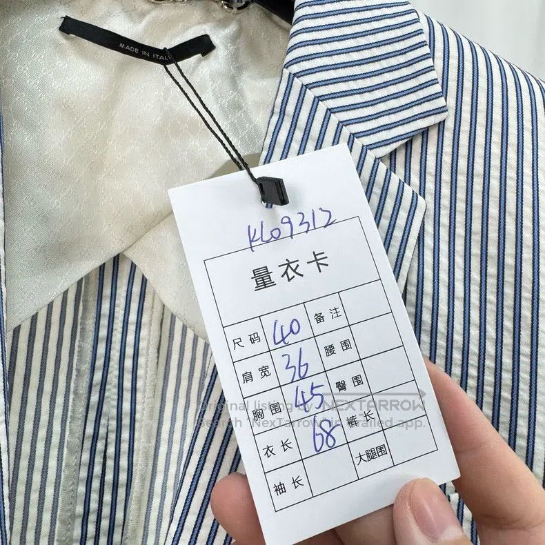Gucci Gucci Silver buckle striped suit jacket Size 40R - 8 Thumbnail