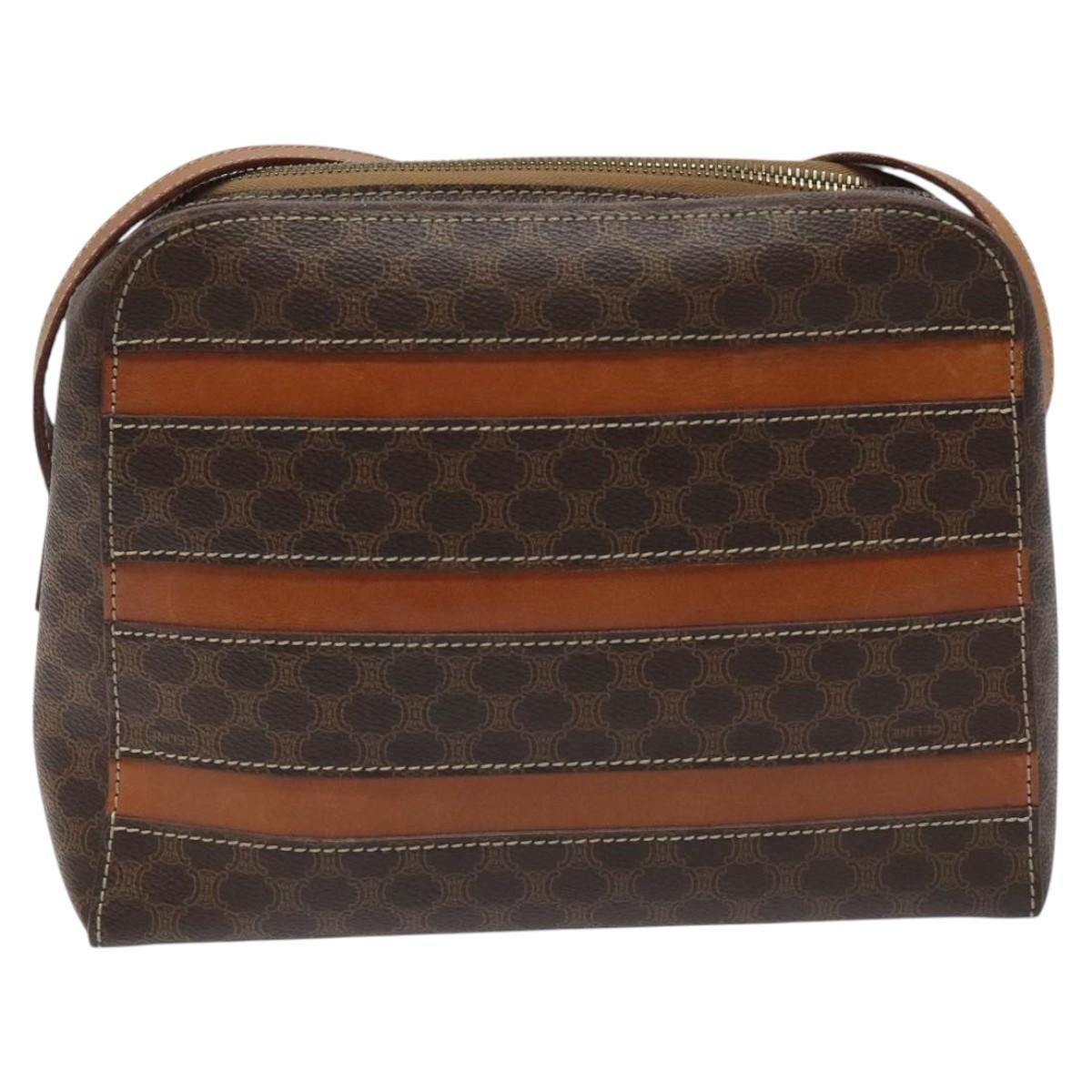 Celine CELINE Macadam Canvas Shoulder Bag Pvc Beige Brown Gold Size ONE SIZE - 2 Thumbnail