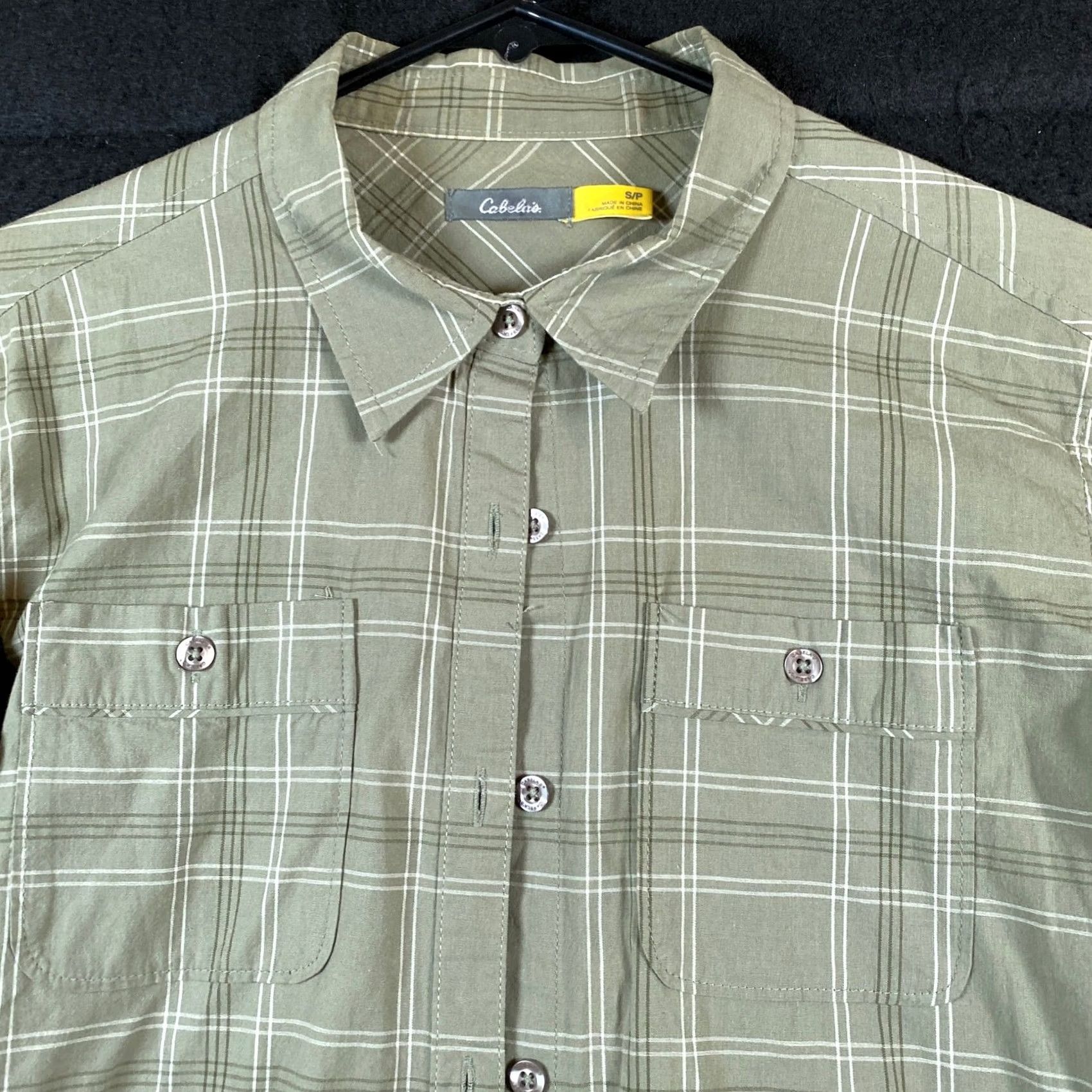 Vintage Cabela's Mens Shirt Green Plaid Button-Down Long Sleeve Outdoor Pockets Small Size US S / EU 44-46 / 1 - 2 Thumbnail
