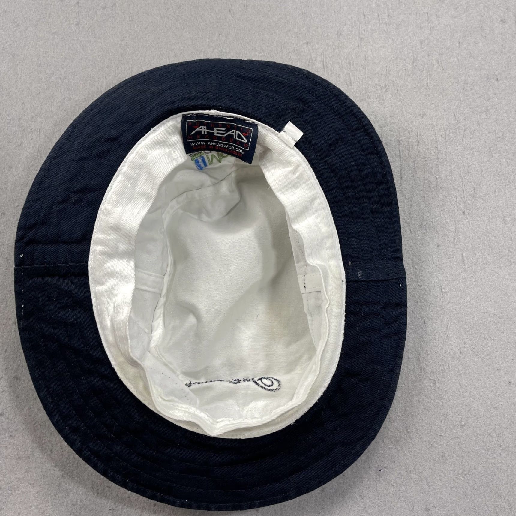 Vintage Ahead Sea Island Golf Bucket Hat Cap Adult M/L White Navy Blue, Cotton, Casual, Men, 1 Size? Size ONE SIZE - 6 Thumbnail