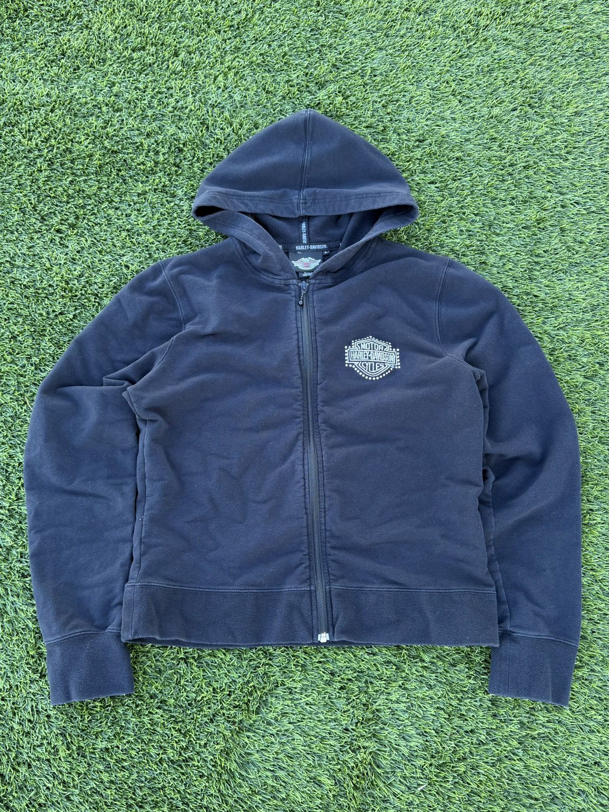 Harley Davidson Vintage y2k black Harley Davidson zip up hoodie size L Size L / US 10 / IT 46 - 1 Thumbnail