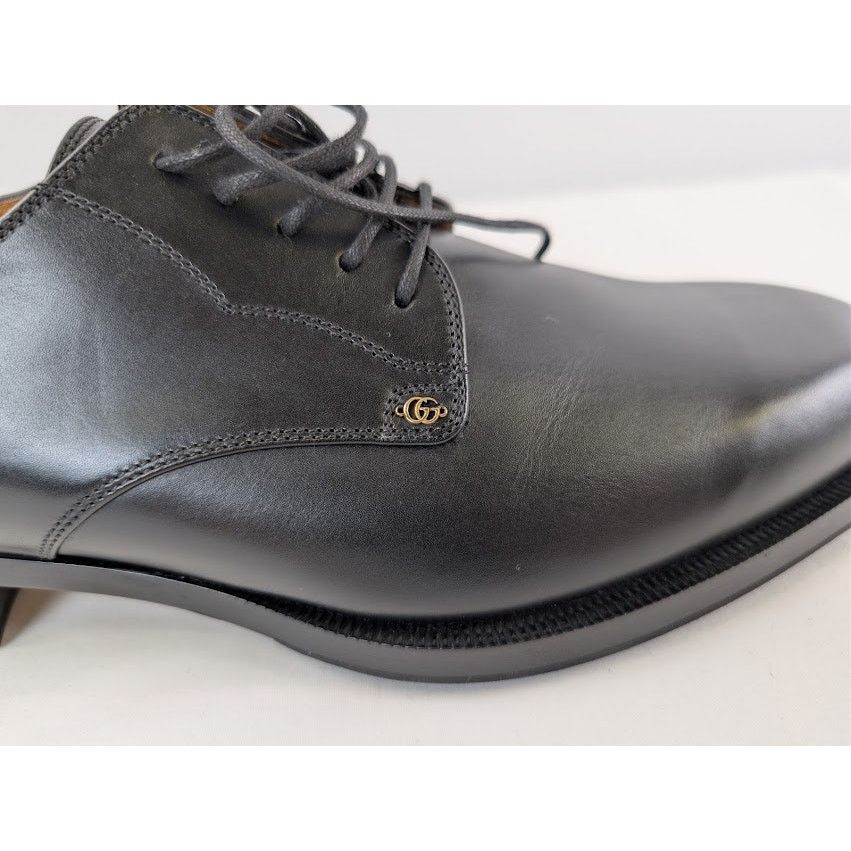 Gucci o1rshd1 Leather New Waxed Calf Lace Up Boots in Black Size US 12 / EU 45 - 5 Thumbnail