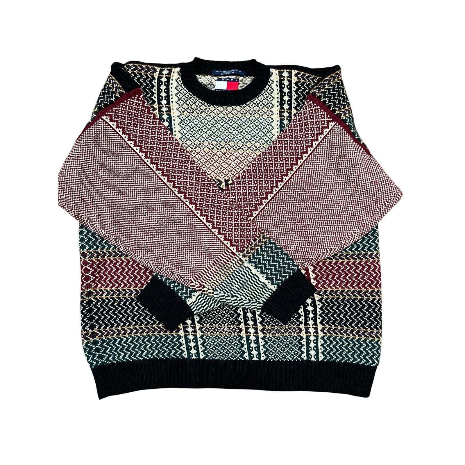 Vintage Vtg 90s Tommy Hilfiger Heavy Wool Blend Fair Isle Sweater XL Size US XL / EU 56 / 4 - 3 Thumbnail