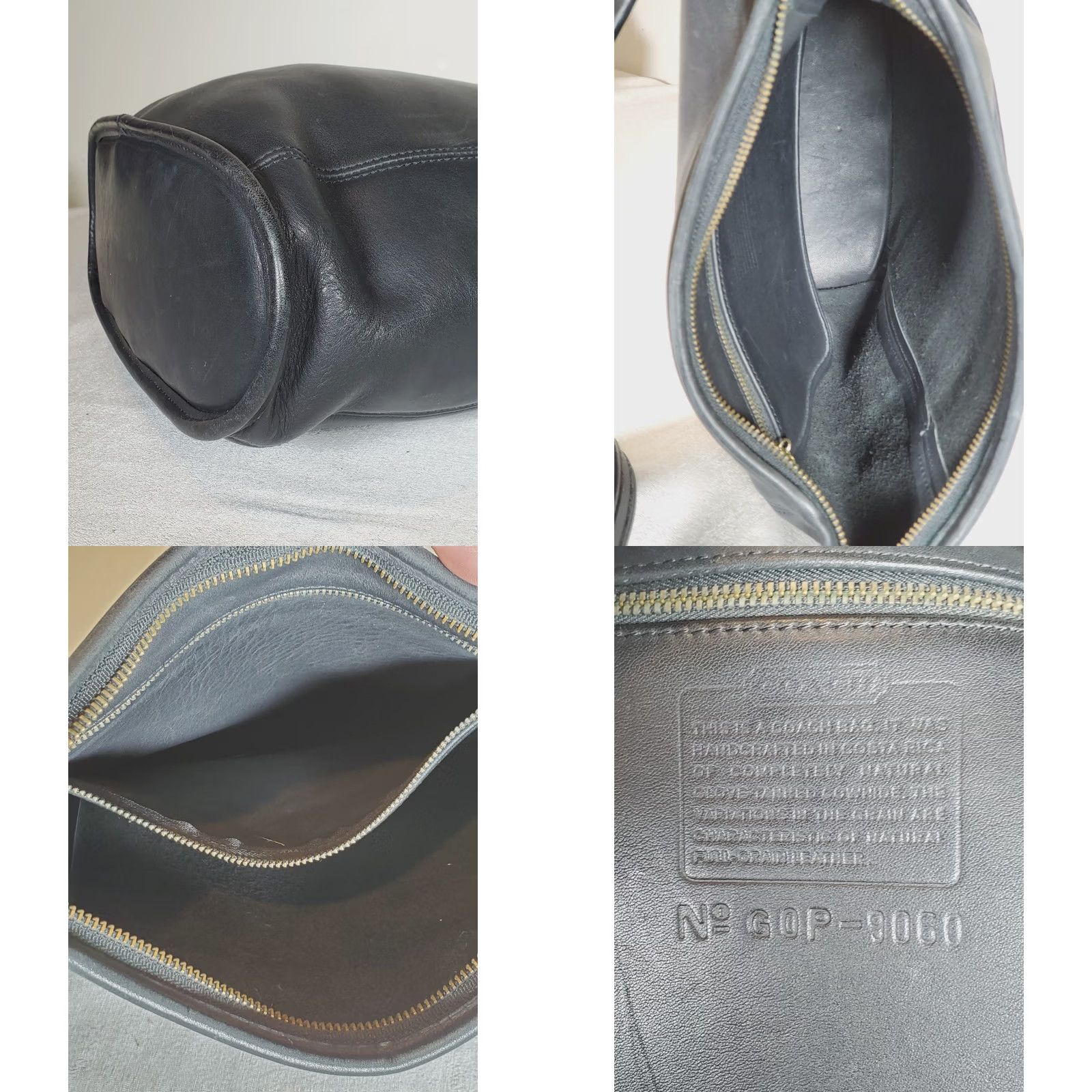 Coach VINTAGE Coach Slim Duffle Sac Shoulder Bag Black Leather Zip Top Outside Slip Pocket Women's Medium 90s Classic Size M / US 6-8 / IT 42-44 - 8 Thumbnail