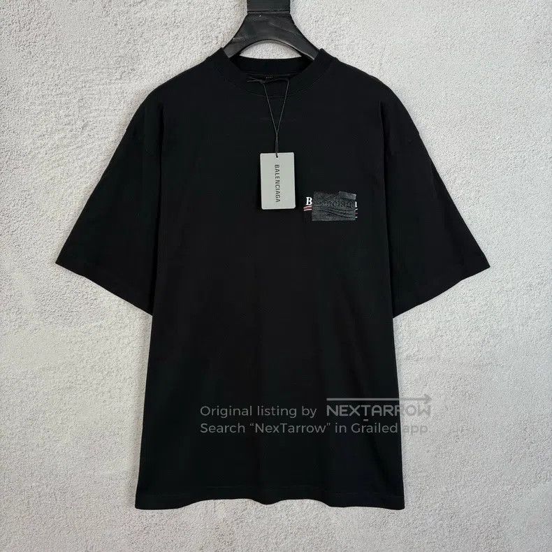 Balenciaga Balenciaga Blocked Tape Wave Logo Short Sleeve T-Shirt Size US XS / EU 42 / 0 - 1 Thumbnail