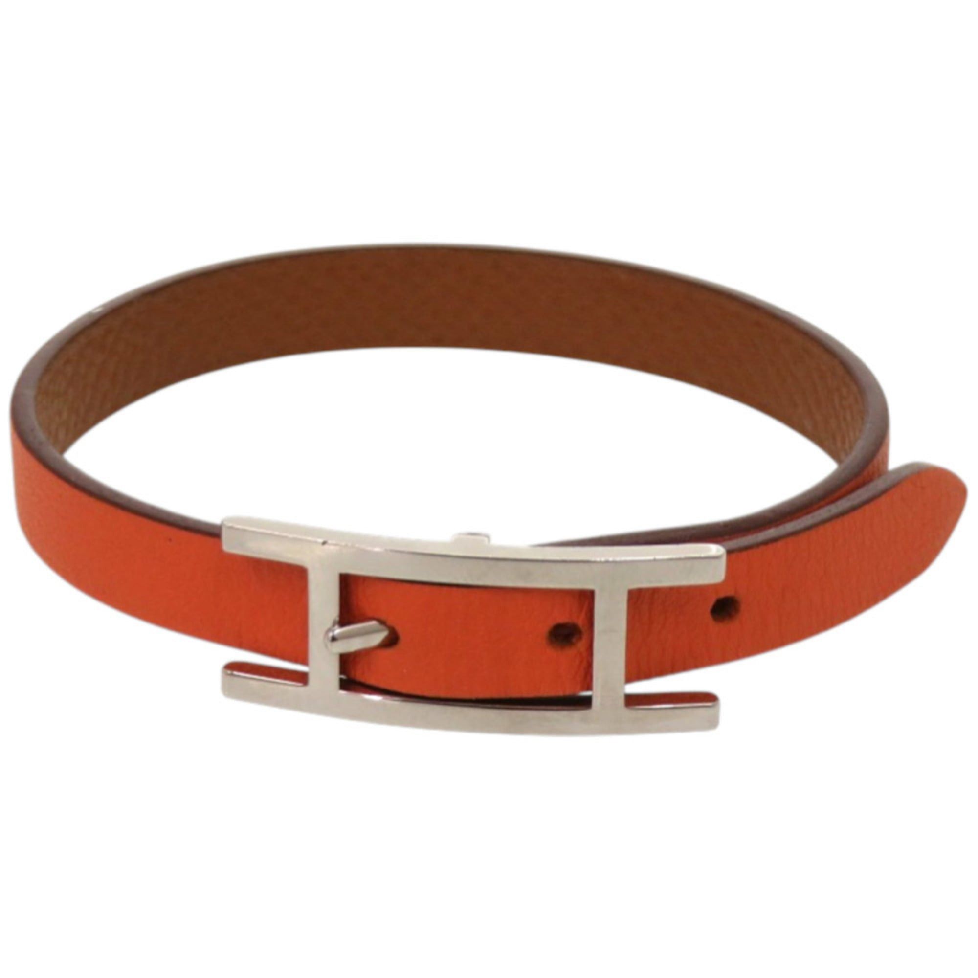 Excellent condition Hermès B-Api Double Tour Swift Metal Orange Bracelet 1791HERMES