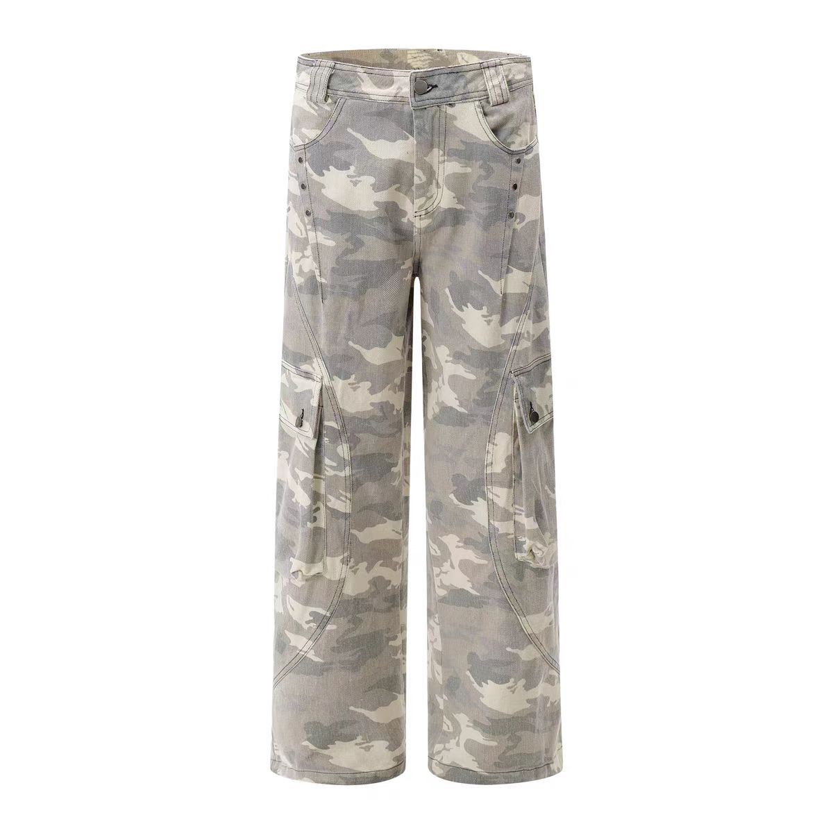 Japanese Brand × Vintage Street camouflage wide leg baggy work casual trousers Size US 34 / EU 50 - 1 Thumbnail