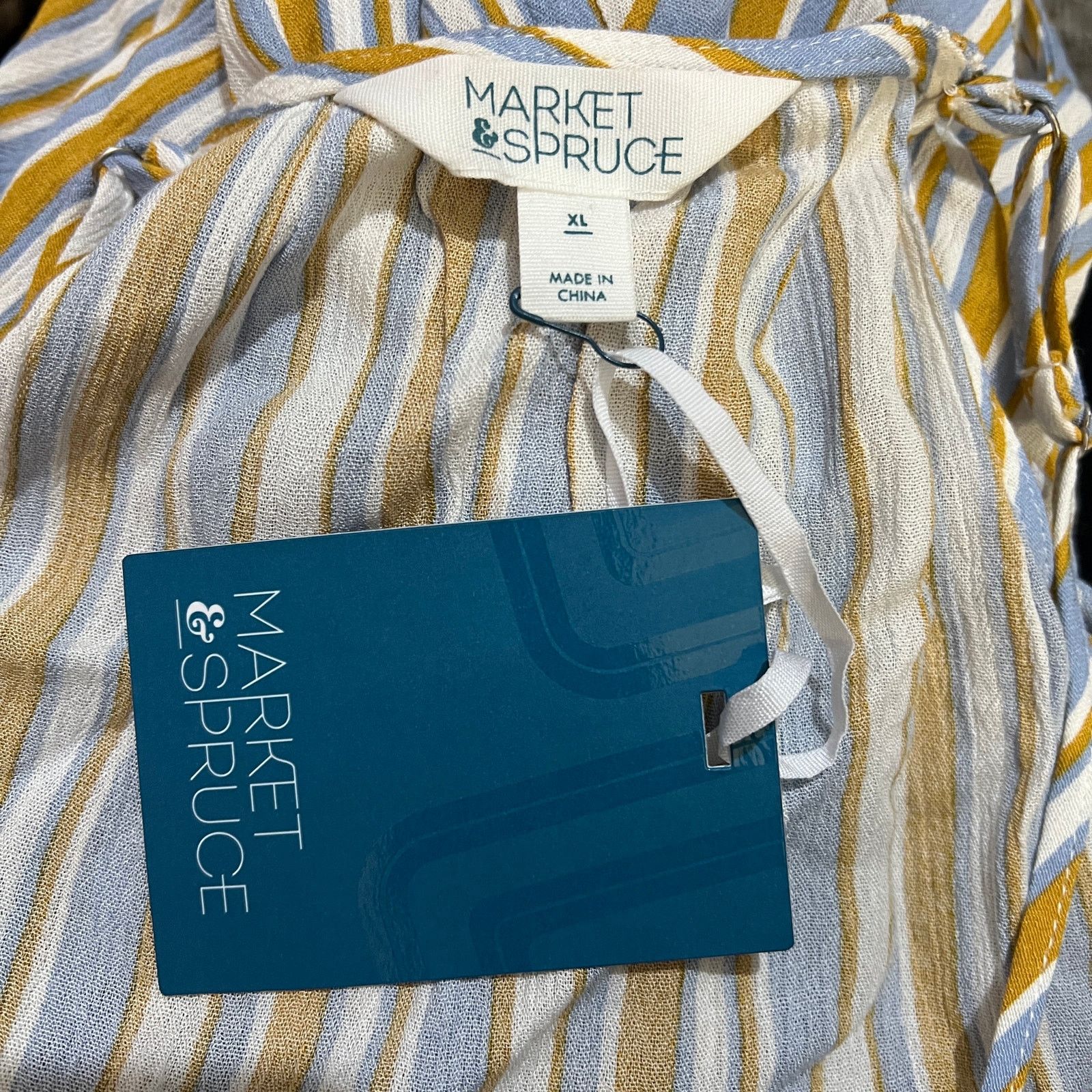Other Mac Surplice Top - Stitch Fix Striped Faux Wrap Tank Blouse Size XL / US 12-14 / IT 48-50 - 6 Thumbnail