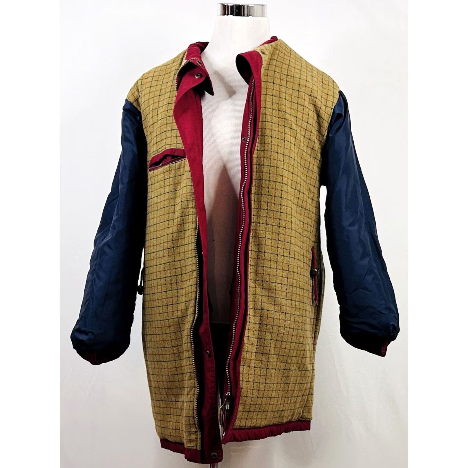 Lands' End Lands' End Jacket Red Flannel Lined Barn Coat Cotton Blend Full Zip Snap M Mens L Size US L / EU 52-54 / 3 - 6 Thumbnail