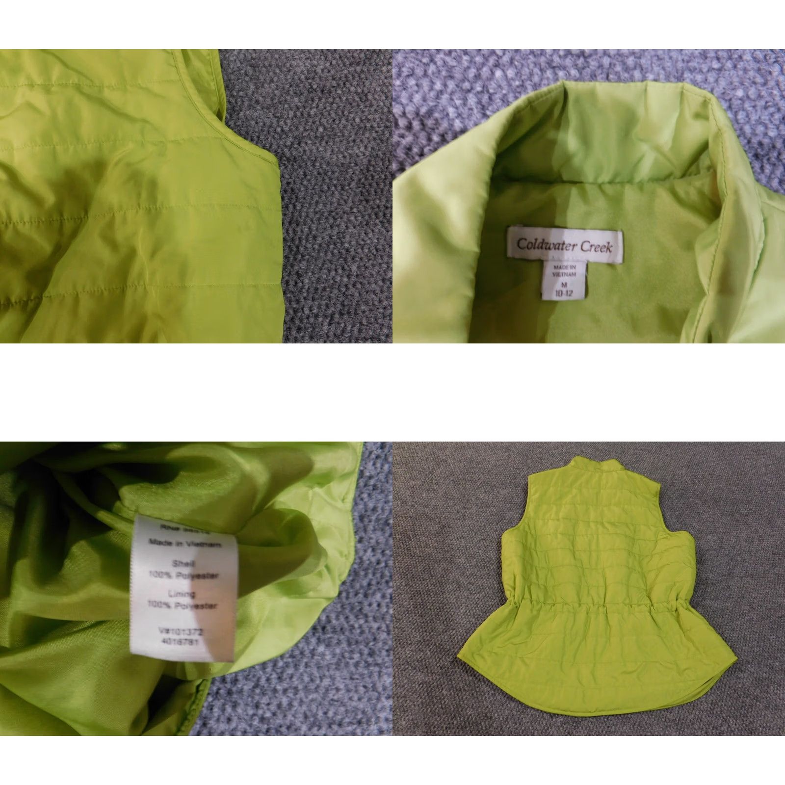 Coldwater Creek Coldwater Creek Vest Women Medium Green Zip Lined Polyester Softshell Puffer Jacket Hip Hop Style Size M / US 6-8 / IT 42-44 - 8 Thumbnail