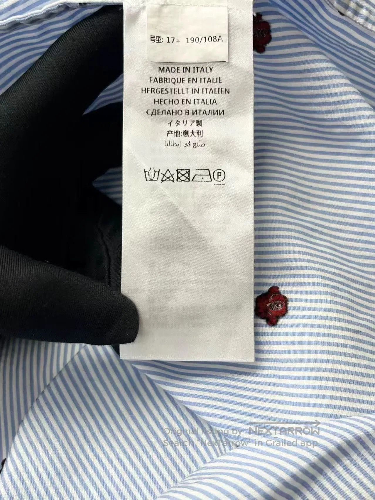 Gucci Gucci Light Blue Bee Embroidered Shirt Jacket. Size US M / EU 48-50 / 2 - 4 Thumbnail
