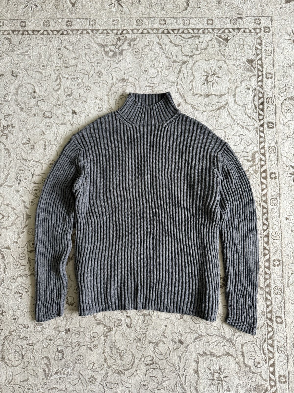 Gap Vintage GAP Ribbed Knit Sweater Mock Neck Avantgarde 90s Y2K Size US L / EU 52-54 / 3 - 1 Thumbnail