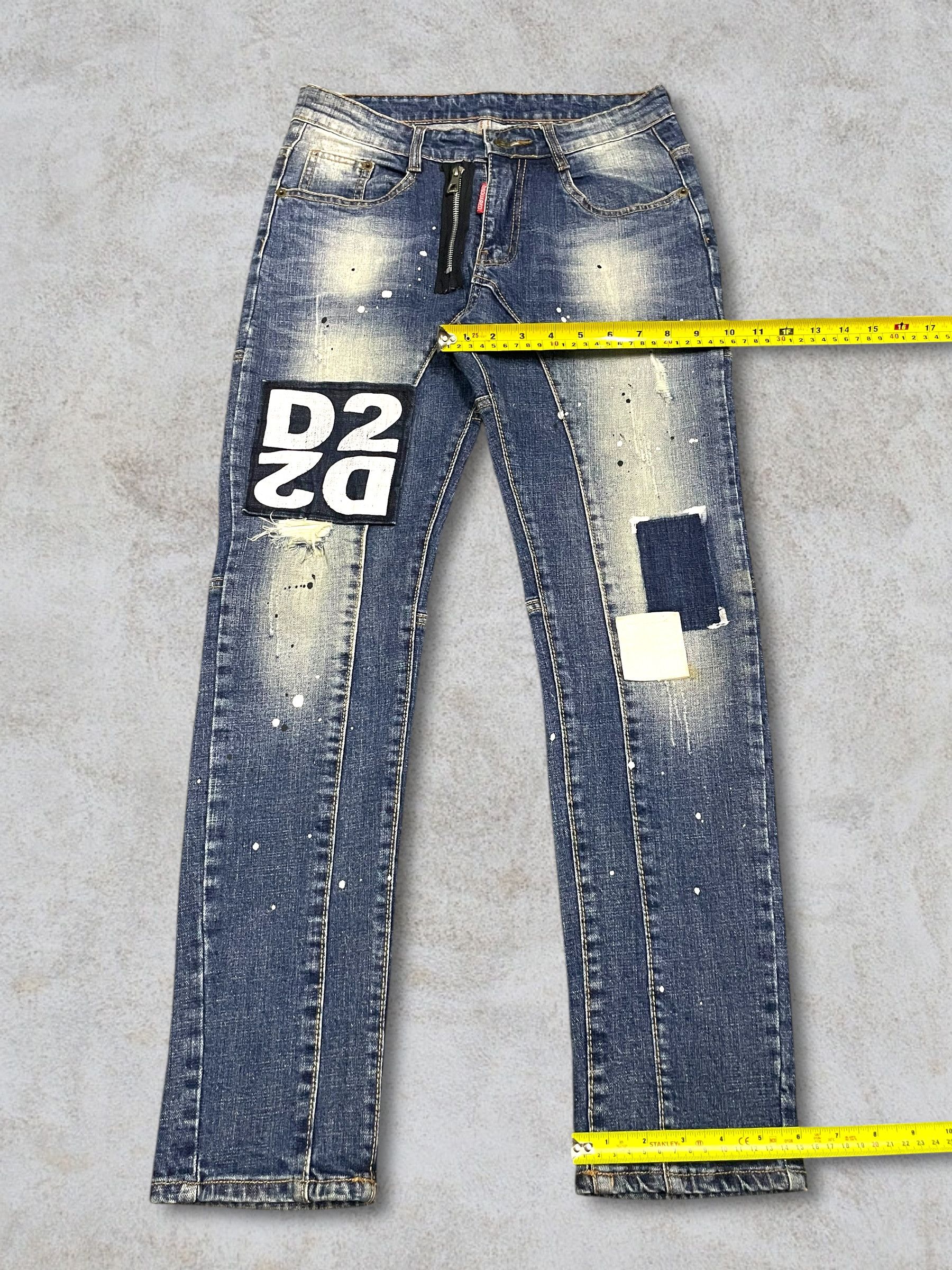 Dsquared2 Dsquared2 Patchwork Spellout Paint Splatter Glamorous Jeans Size US 29 - 13 Thumbnail