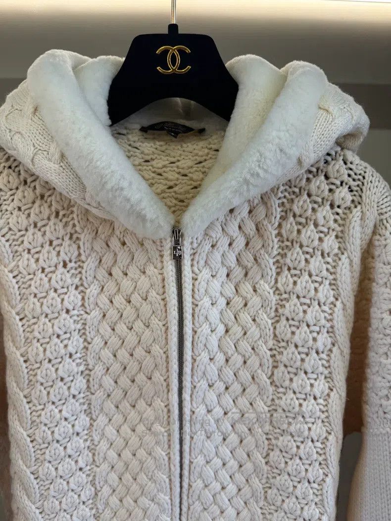Loro Piana Loro Piana Ivory White Cashmere Hooded Jacket Size S / US 4 / IT 40 - 2 Thumbnail